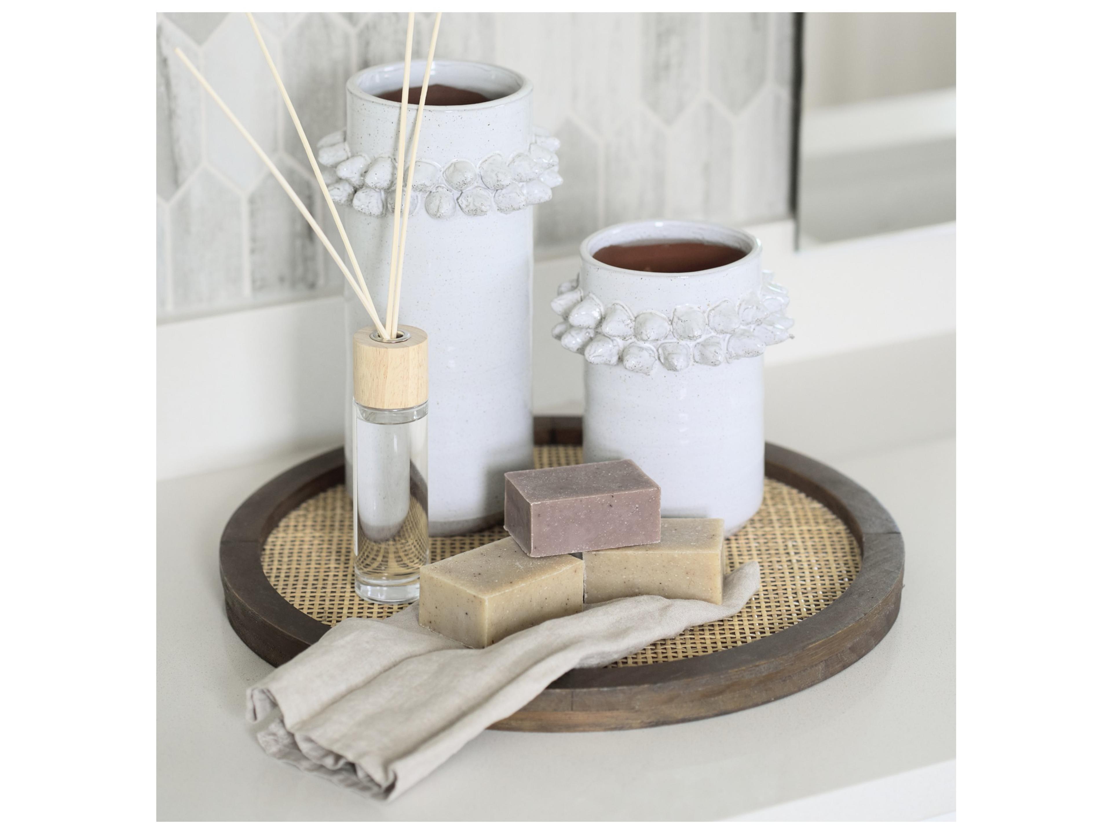 Mercana Farmhampton Large Gray Spoked Ceramic Vase