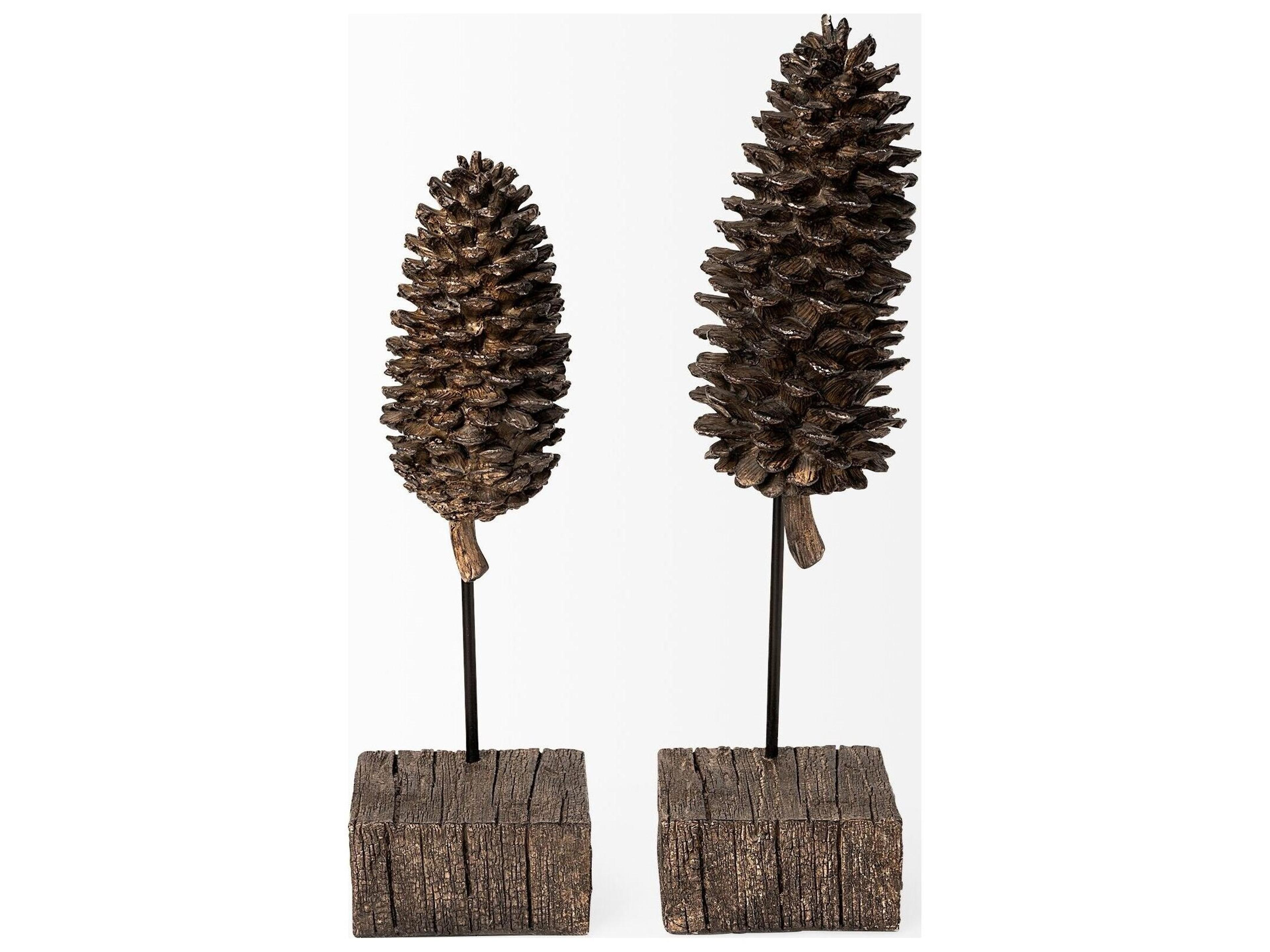 Mercana Pinterra (Small) 4L x 4W Brown Resin Pinecone Replica