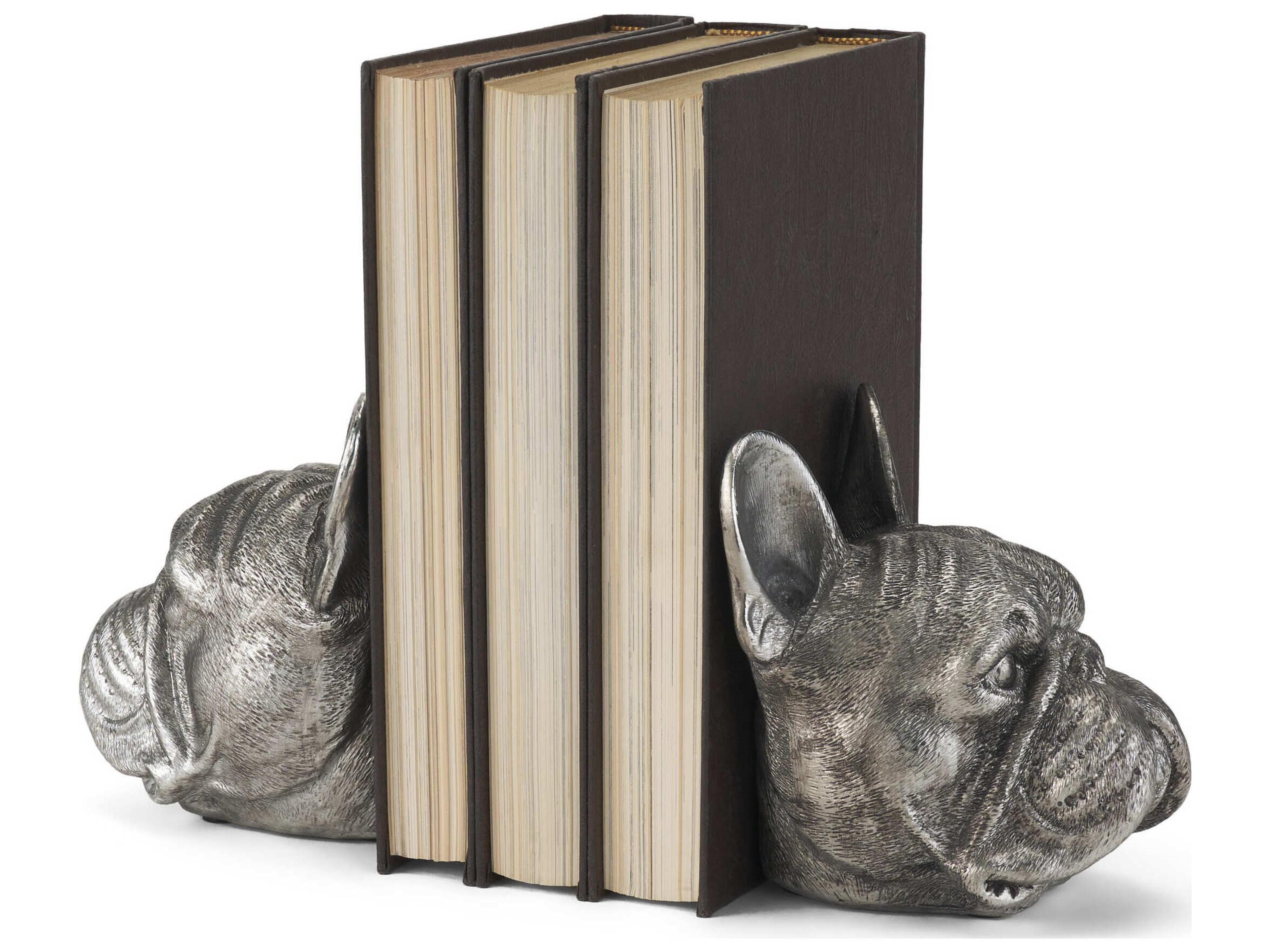 Mercana Bruno (Set of 2) 5L x 5W Silver American Bulldog Bookends