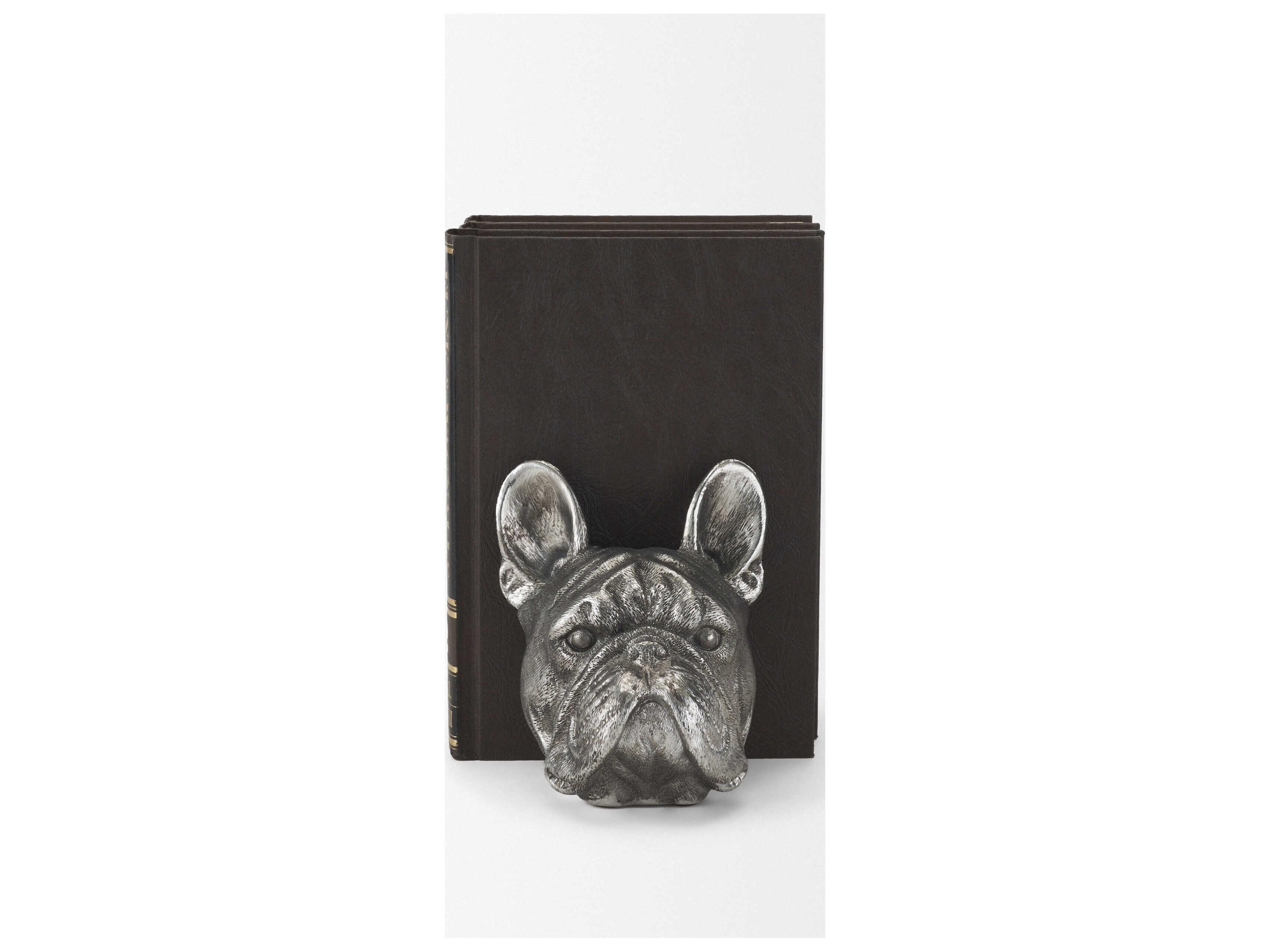 Mercana Bruno (Set of 2) 5L x 5W Silver American Bulldog Bookends