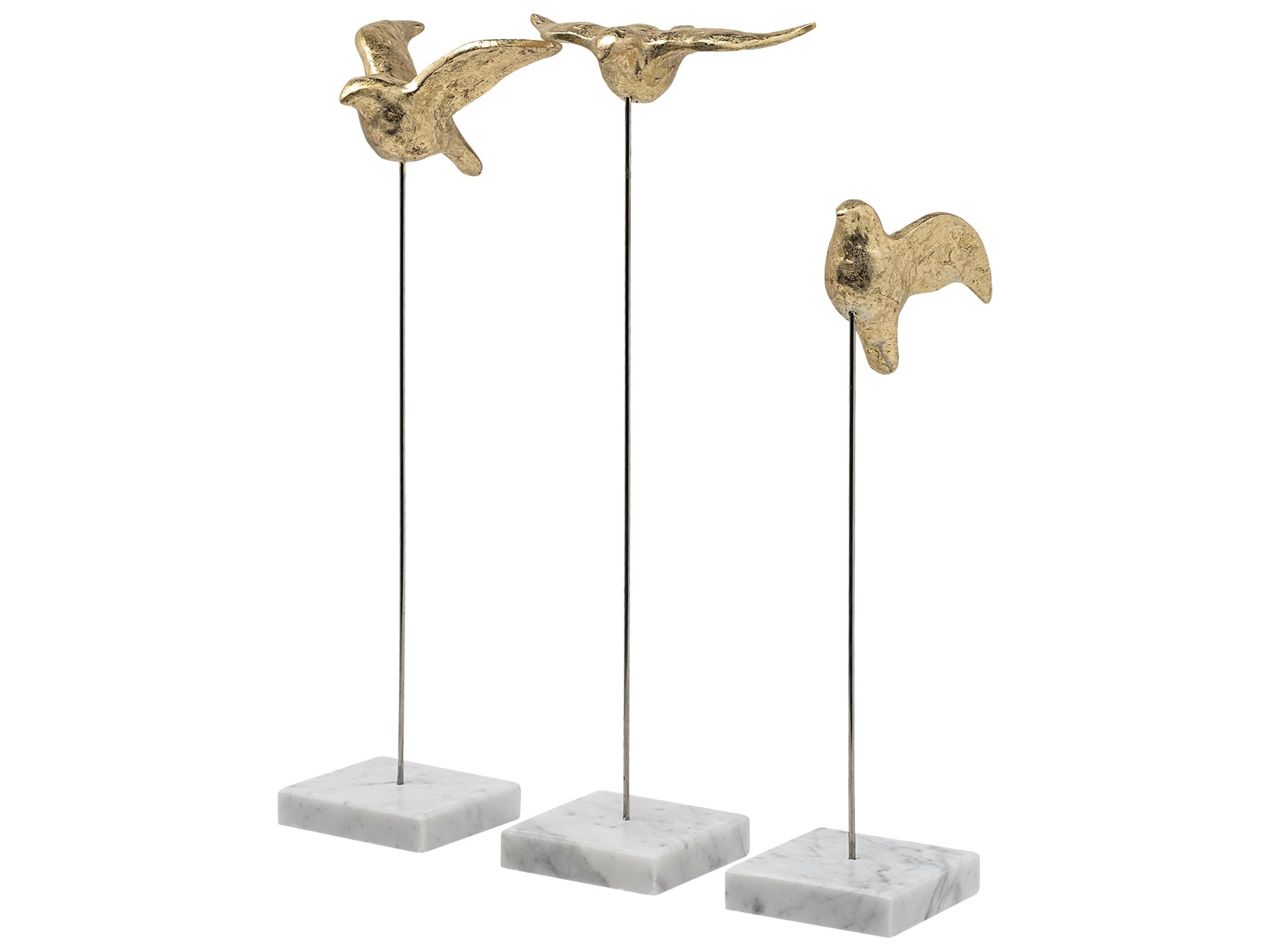 Mercana Aya Set of 3 11L x 4W Gold Metal Decorative Birds