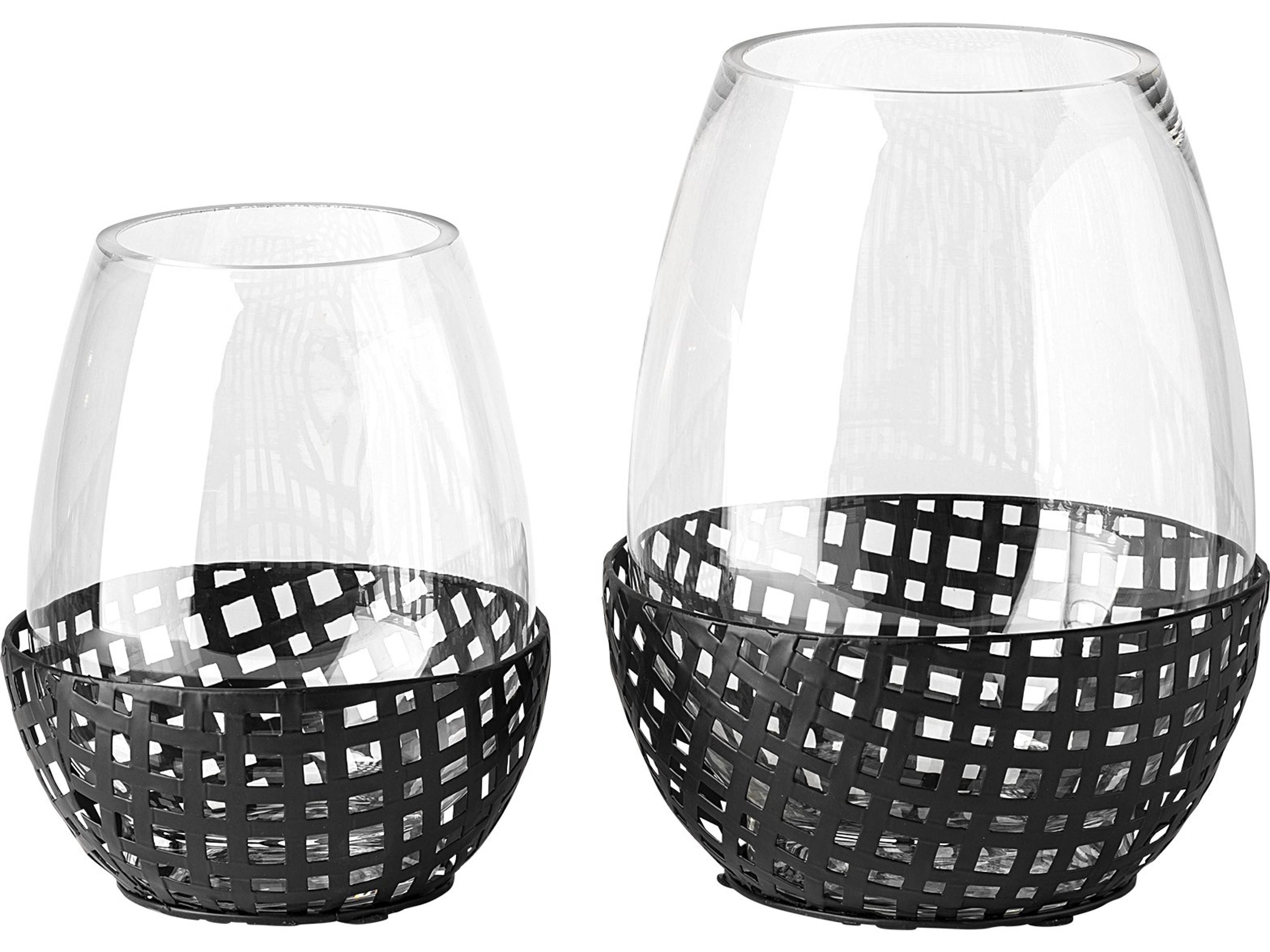 Mercana Reena I Small Black Woven Metal Base Table Candle Holder