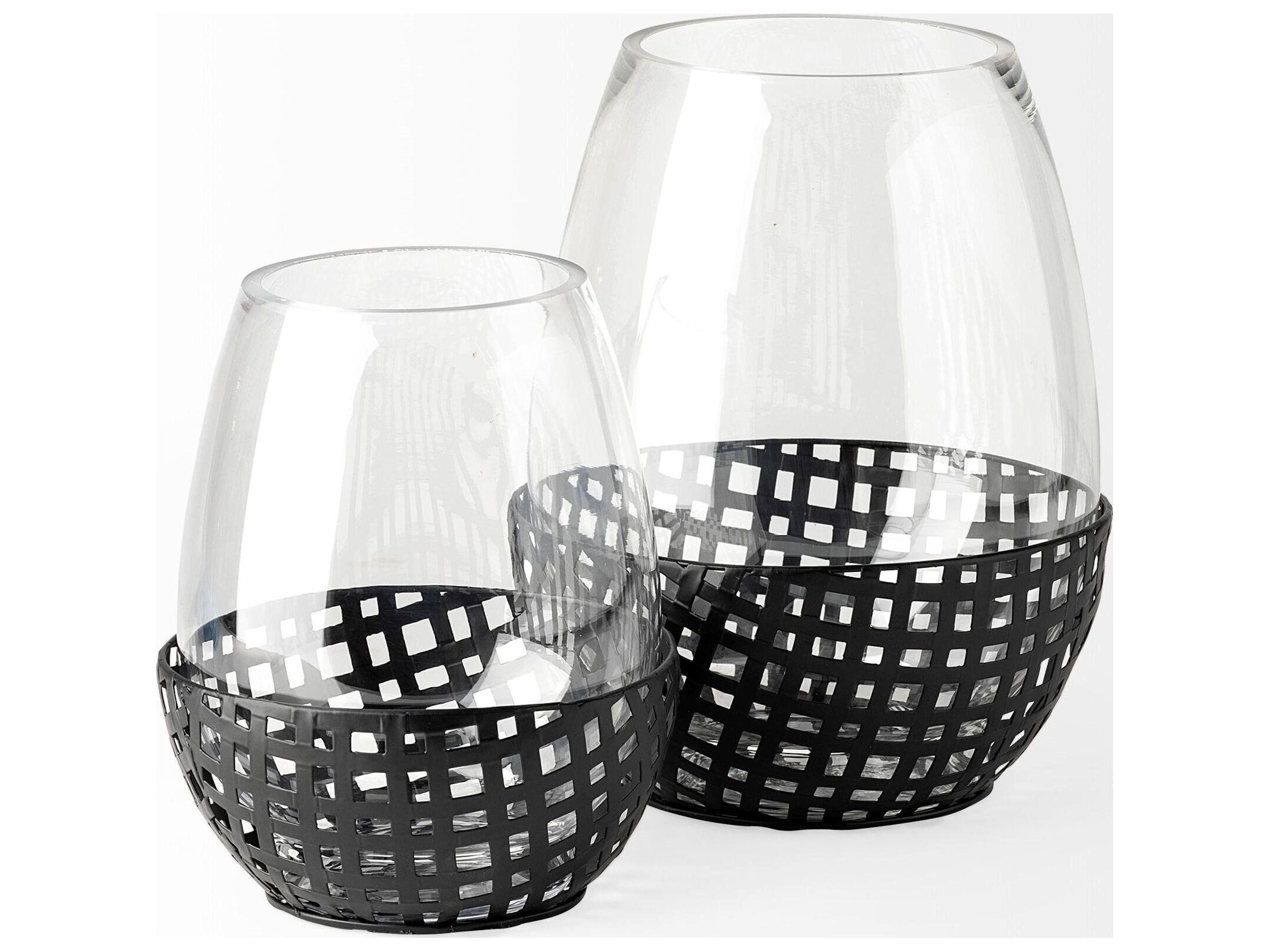 Mercana Reena I Small Black Woven Metal Base Table Candle Holder