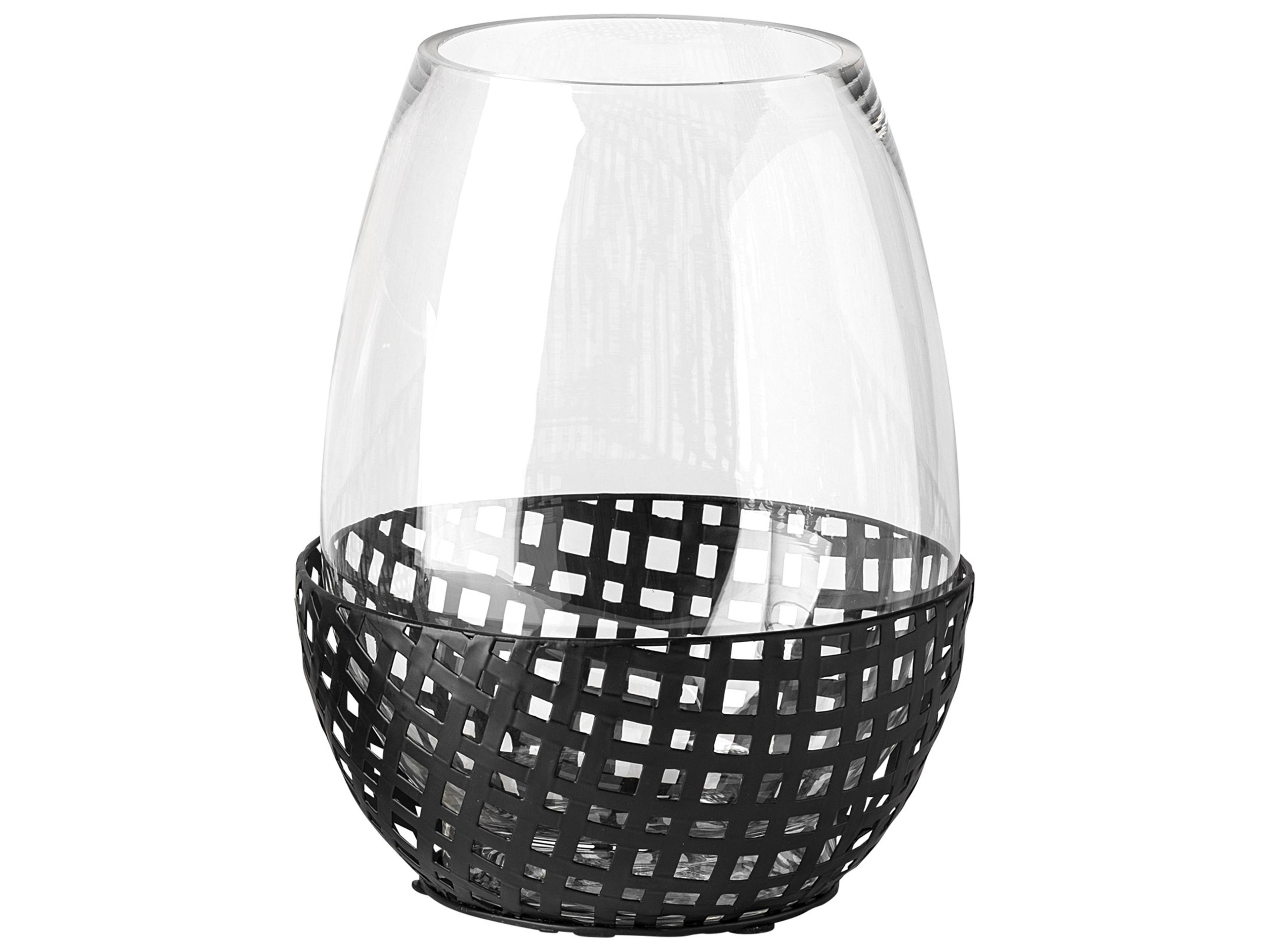 Reena II Large Black Woven Metal Base Table Candle Holder