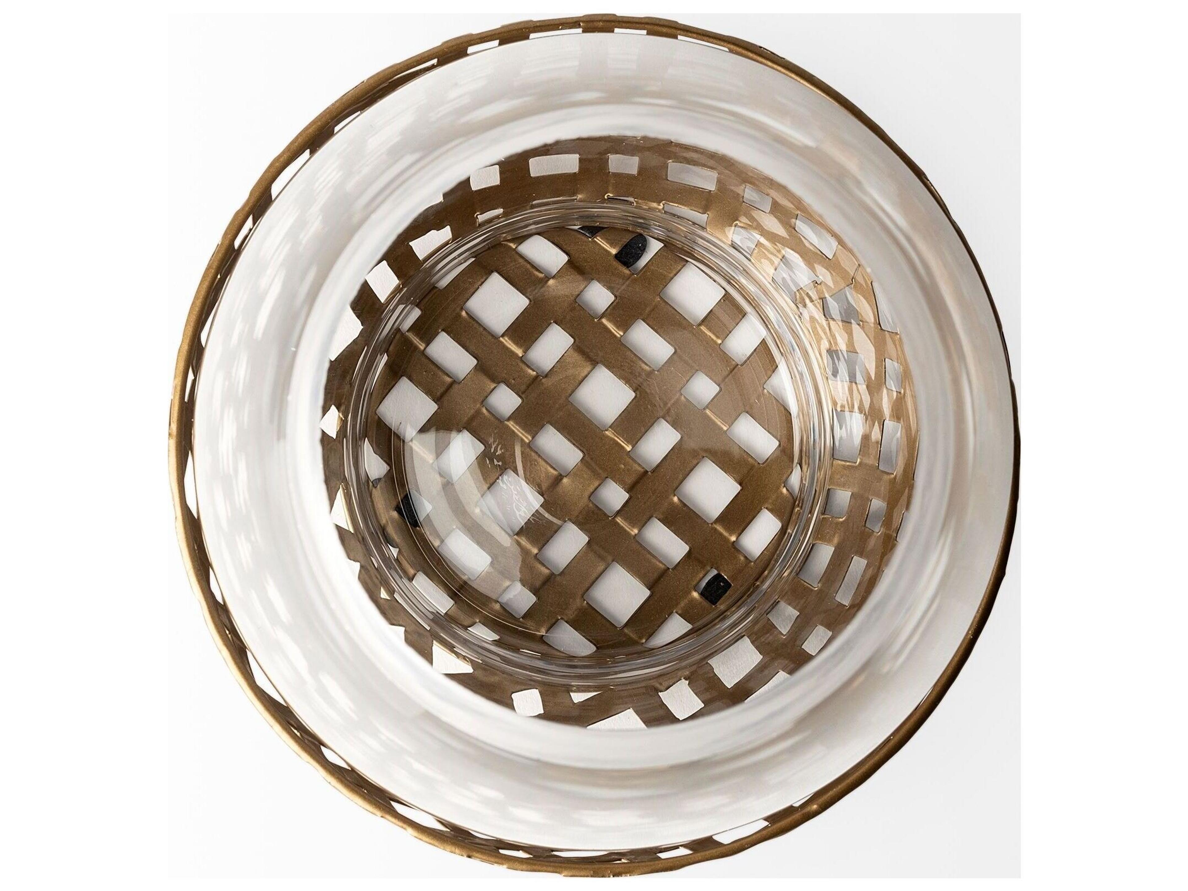 Mercana Reena II Large Gold Woven Metal Base Table Candle Holder