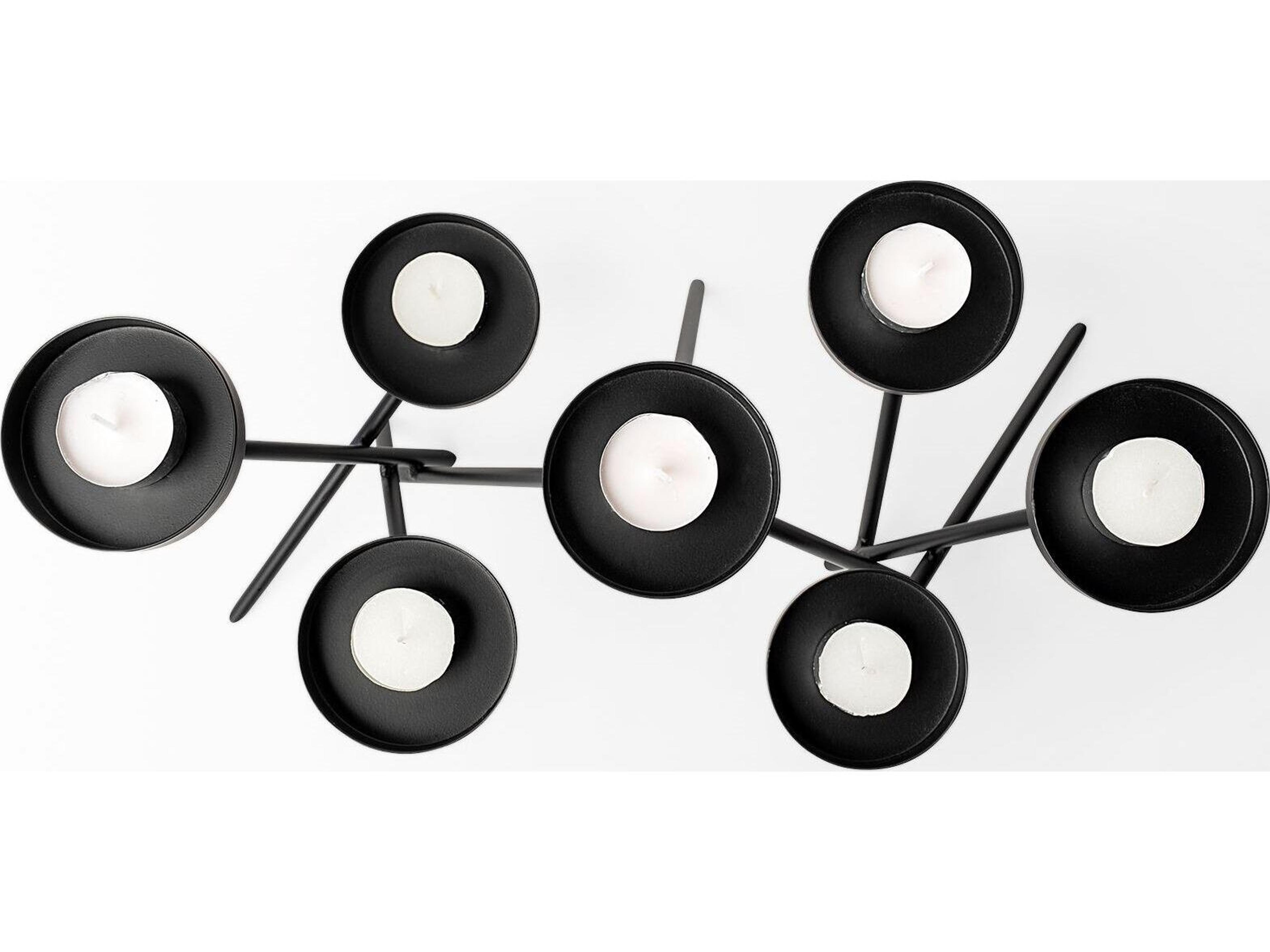 Mercana Meira Black Metal Seven Votive Table Candle Holder