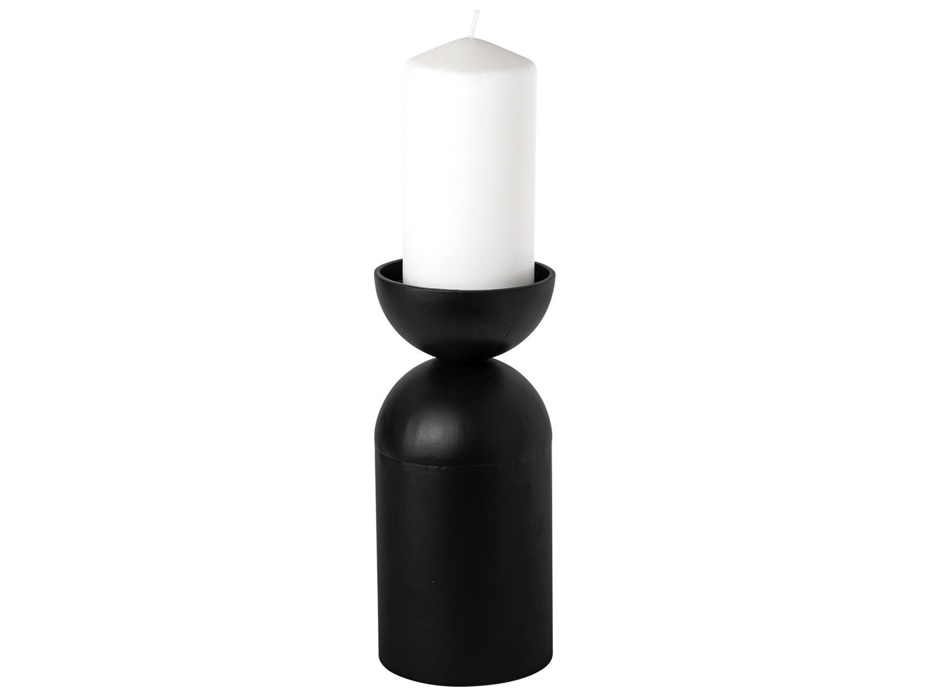 Alex Small Black Metal Cylindrical Table Candle Holder