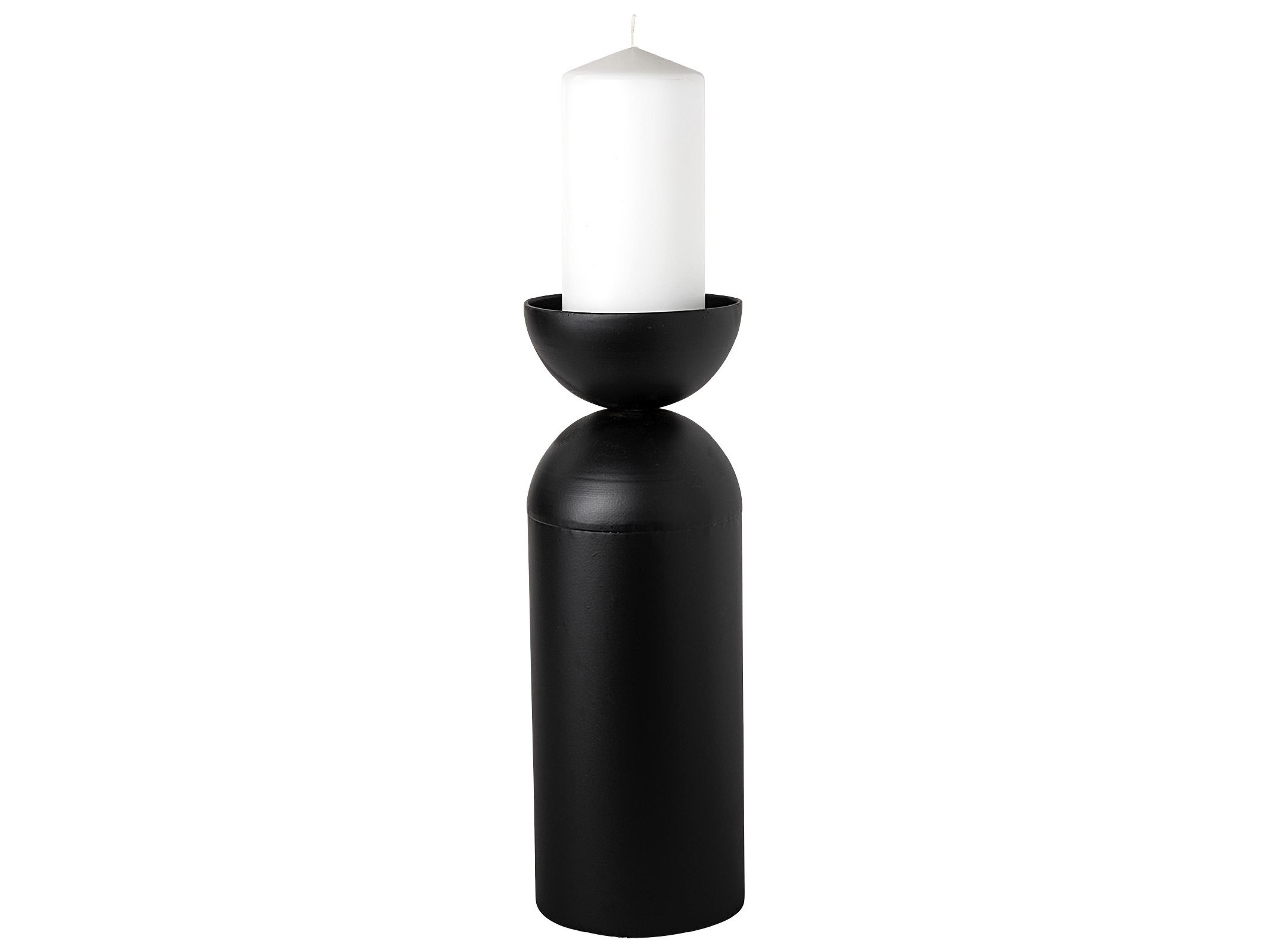 Alex Large Black Metal Cylindrical  Table Candle Holder