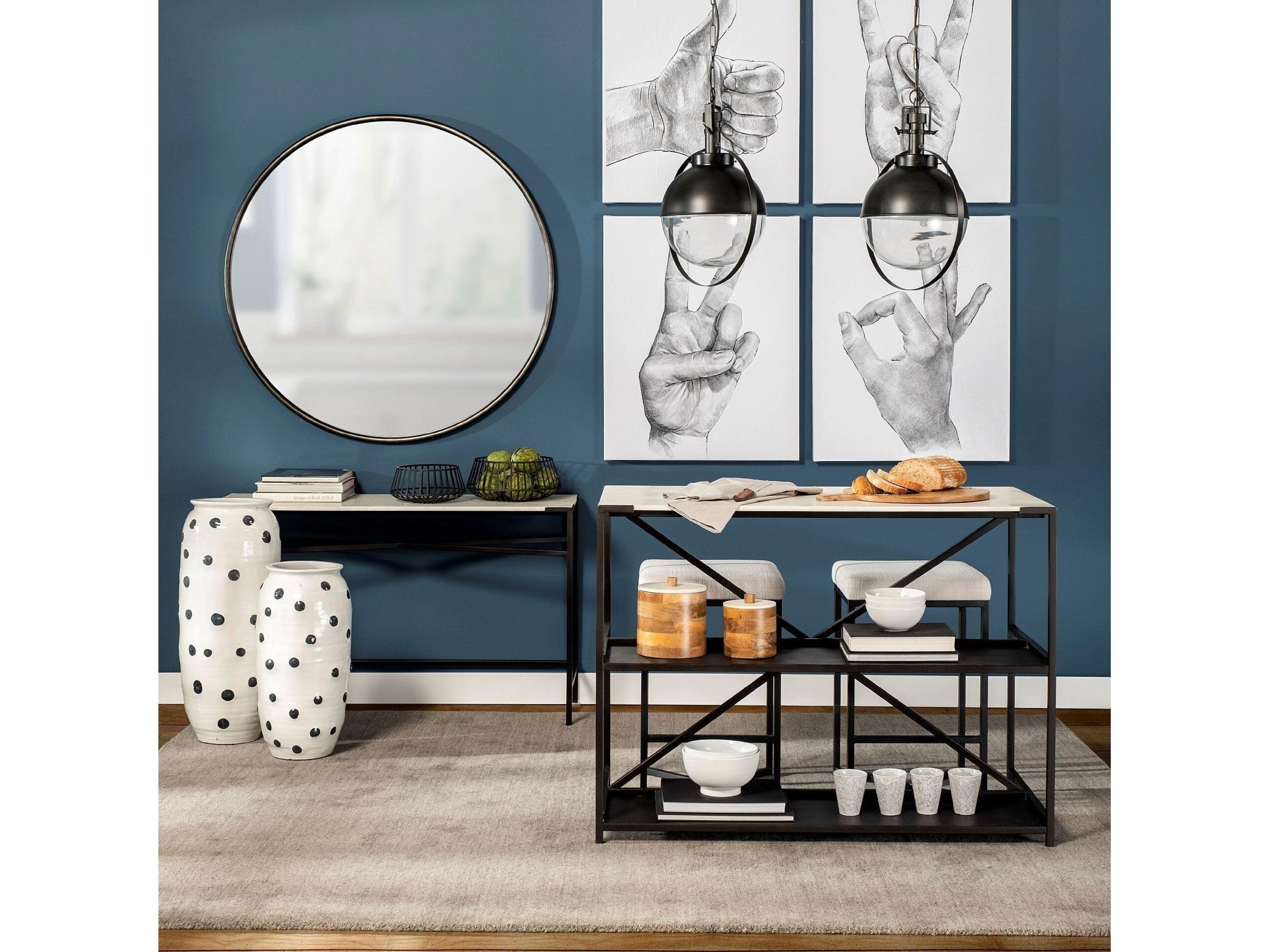 Mercana Emilio Set of 2 Black Metal Slated Bowls