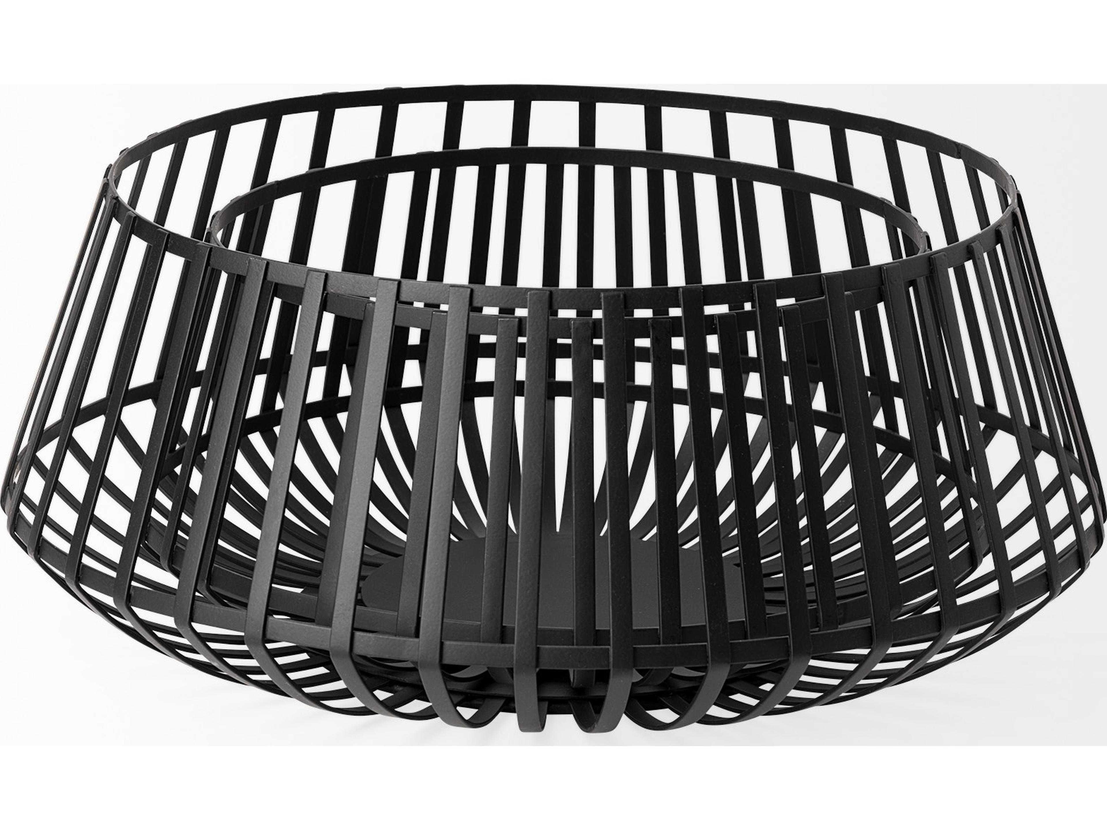 Mercana Emilio Set of 2 Black Metal Slated Bowls
