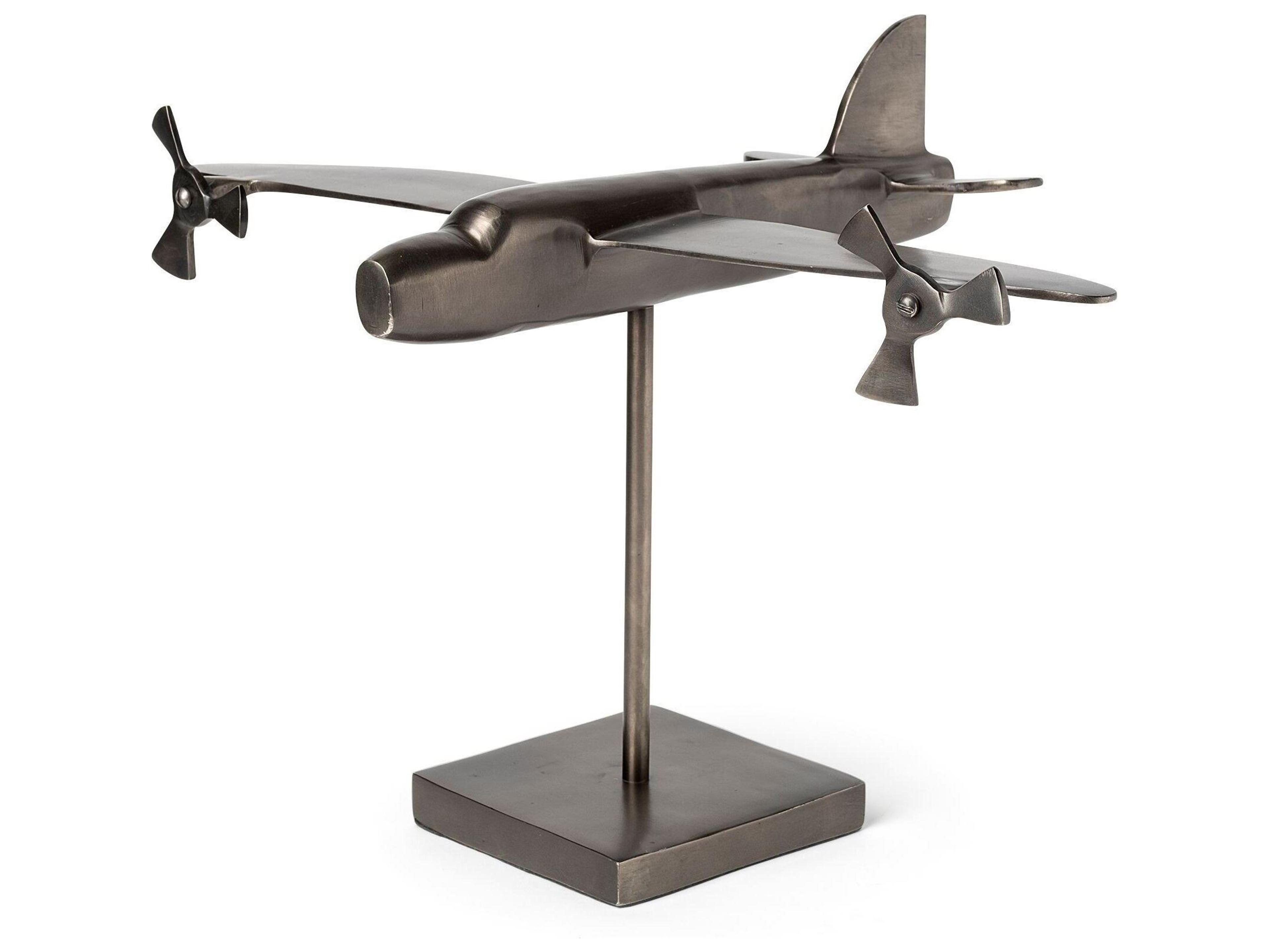 Maverick I 12L x 16W Gray Metal Bomber Plane