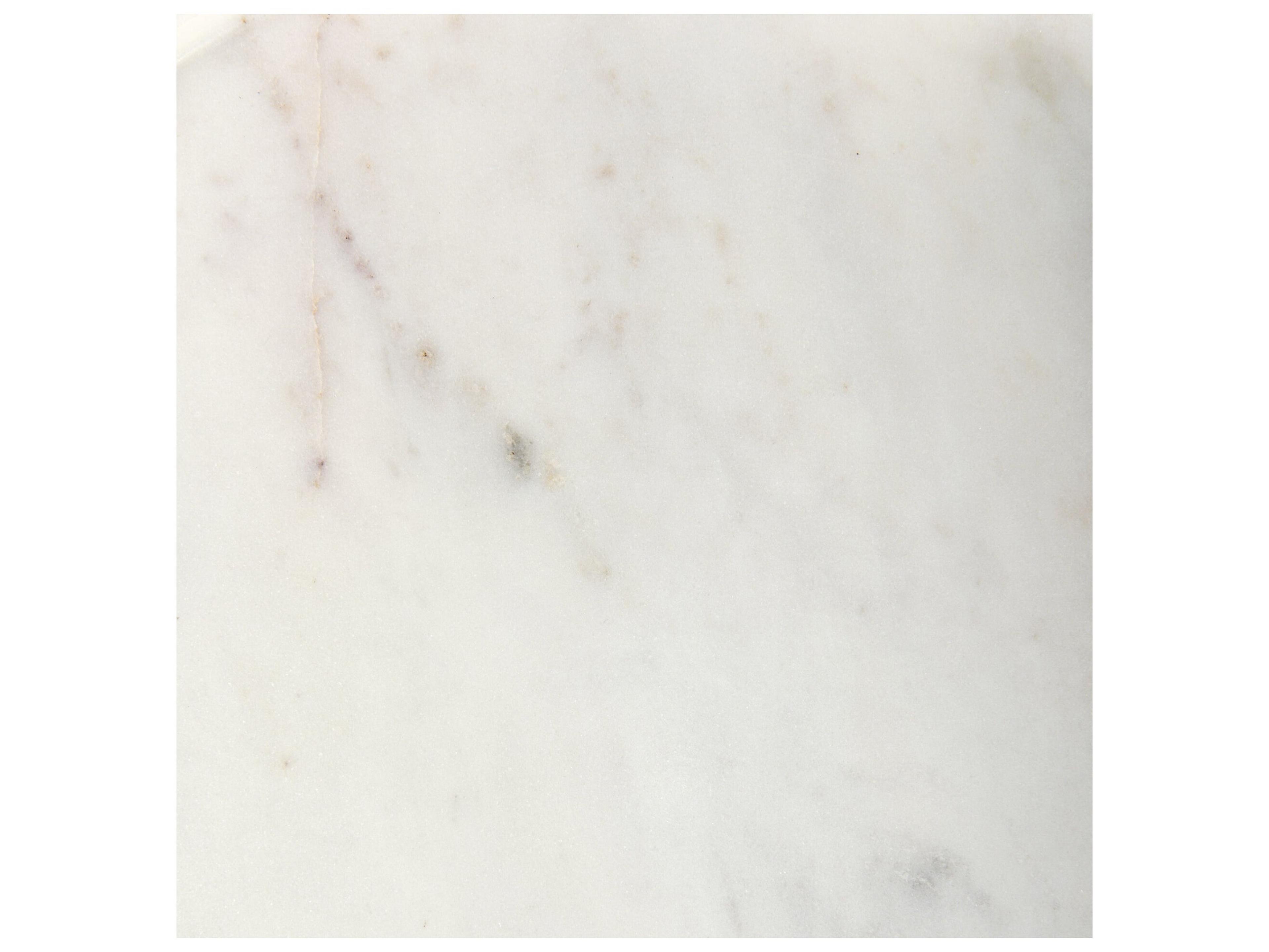 Mercana Stella 17L x 17W White Round Marble Top W/Gold Base Accent Table