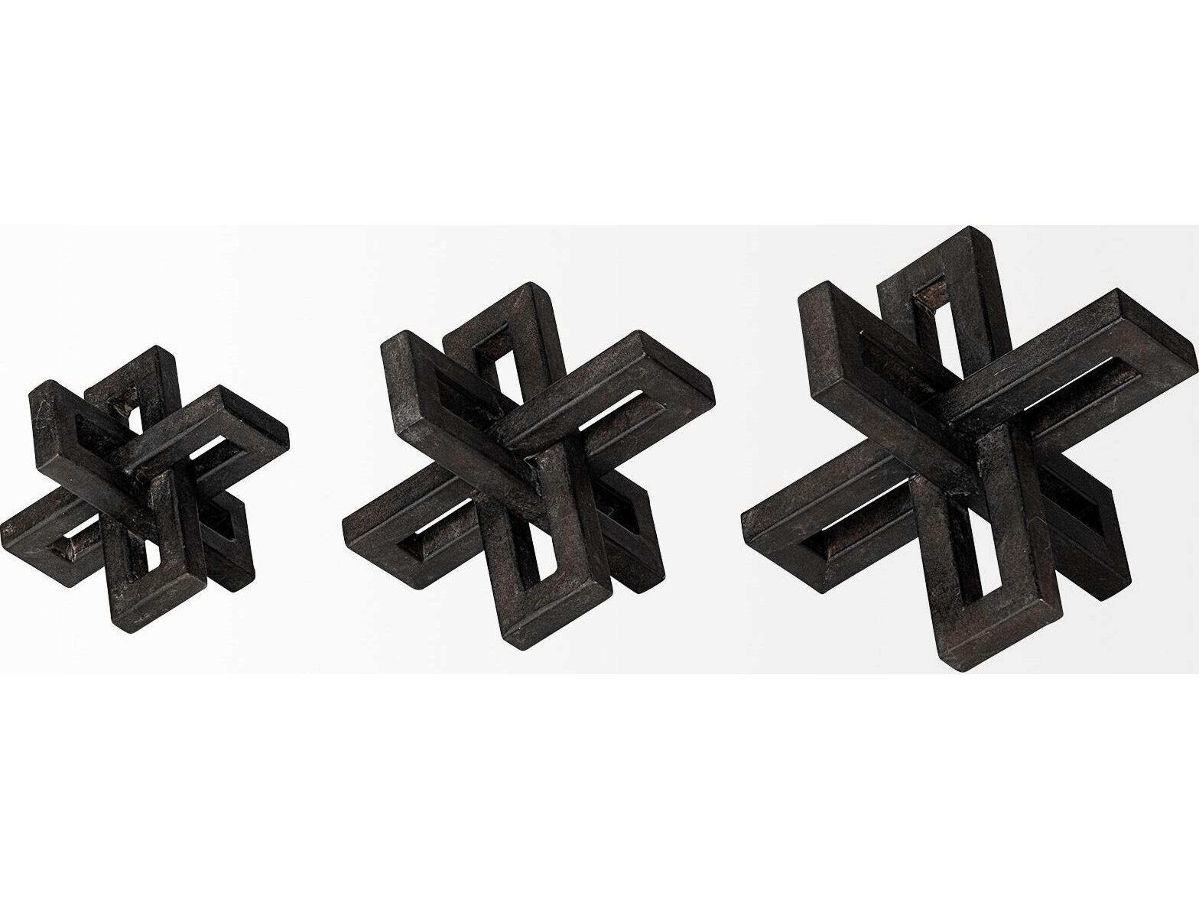 Mercana Aleph (Set of 3) Black Metal Small Medium & Large Jacks