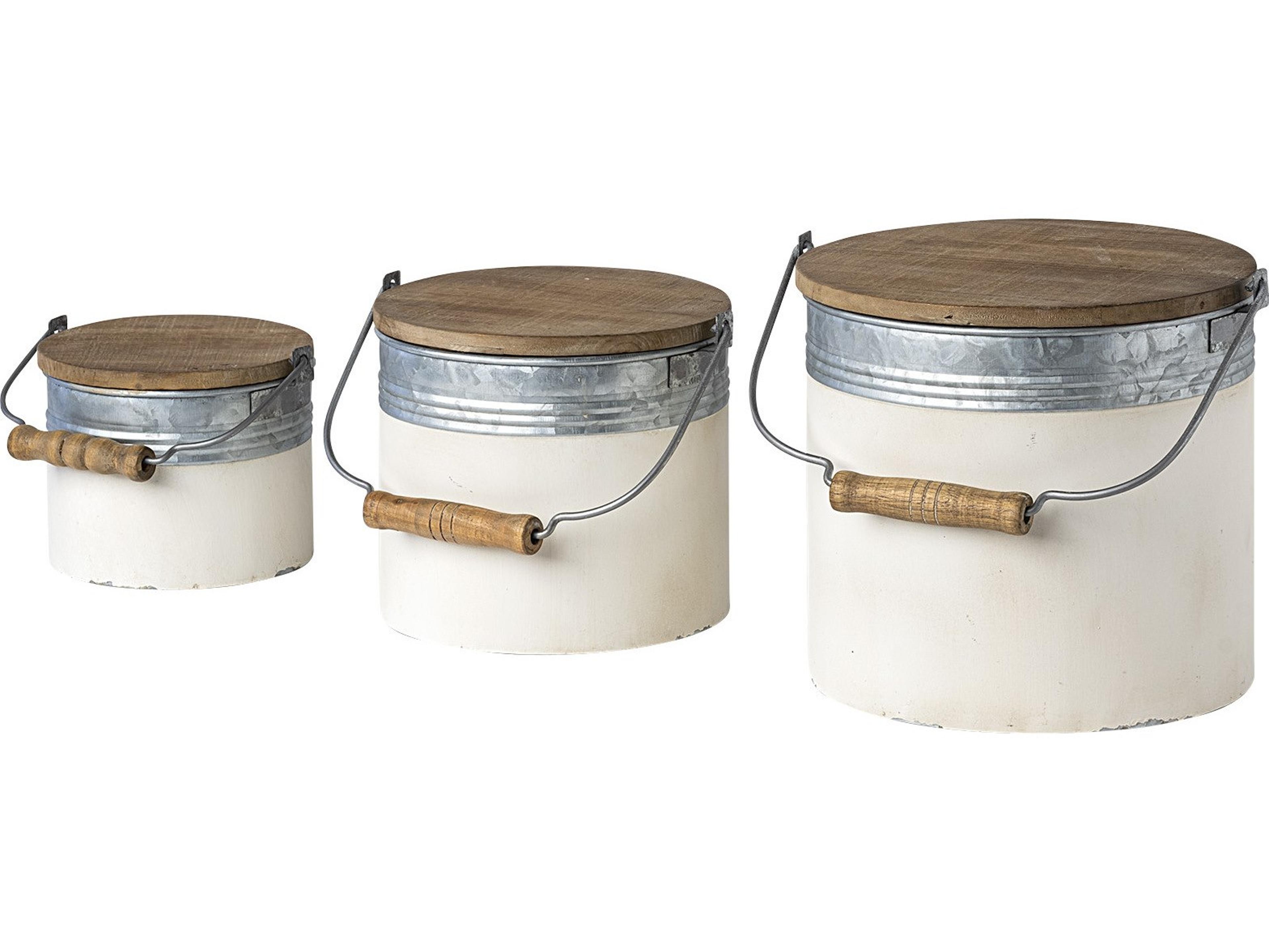 Mercana Alani (Set of 3) White Metal Storage Boxes