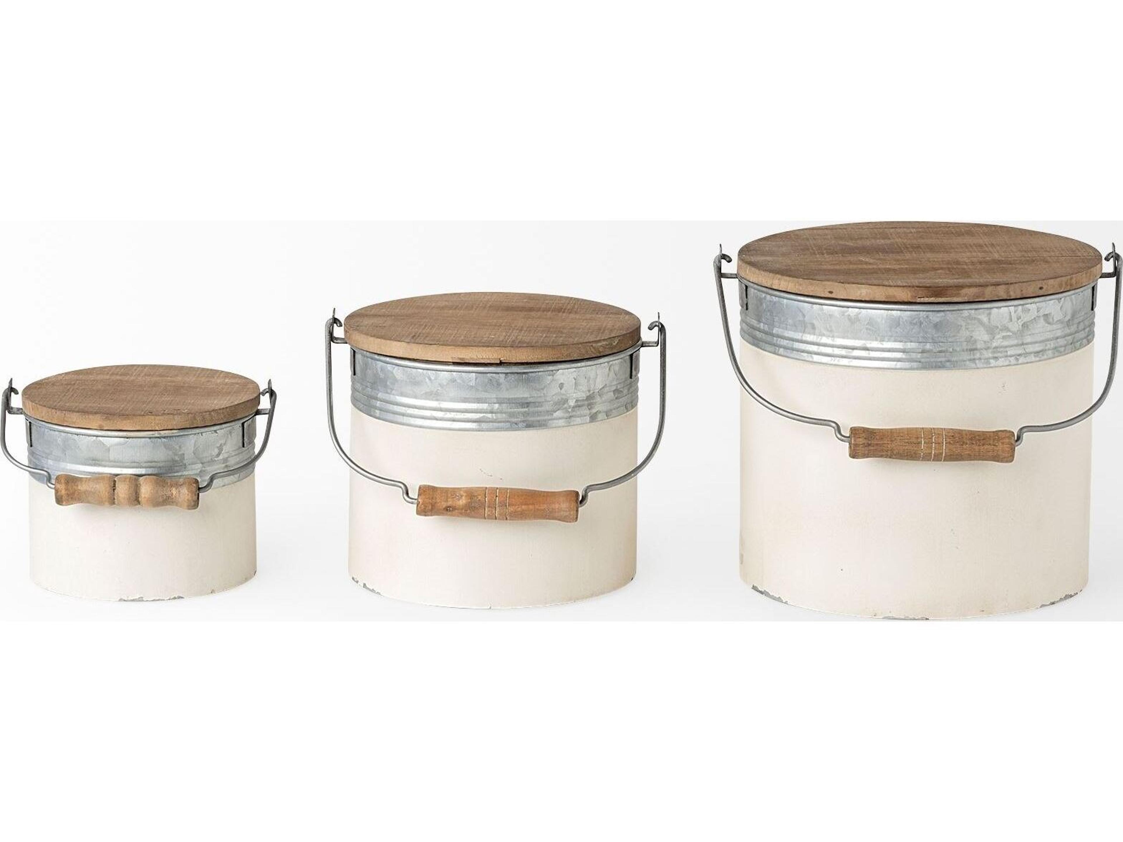 Mercana Alani (Set of 3) White Metal Storage Boxes