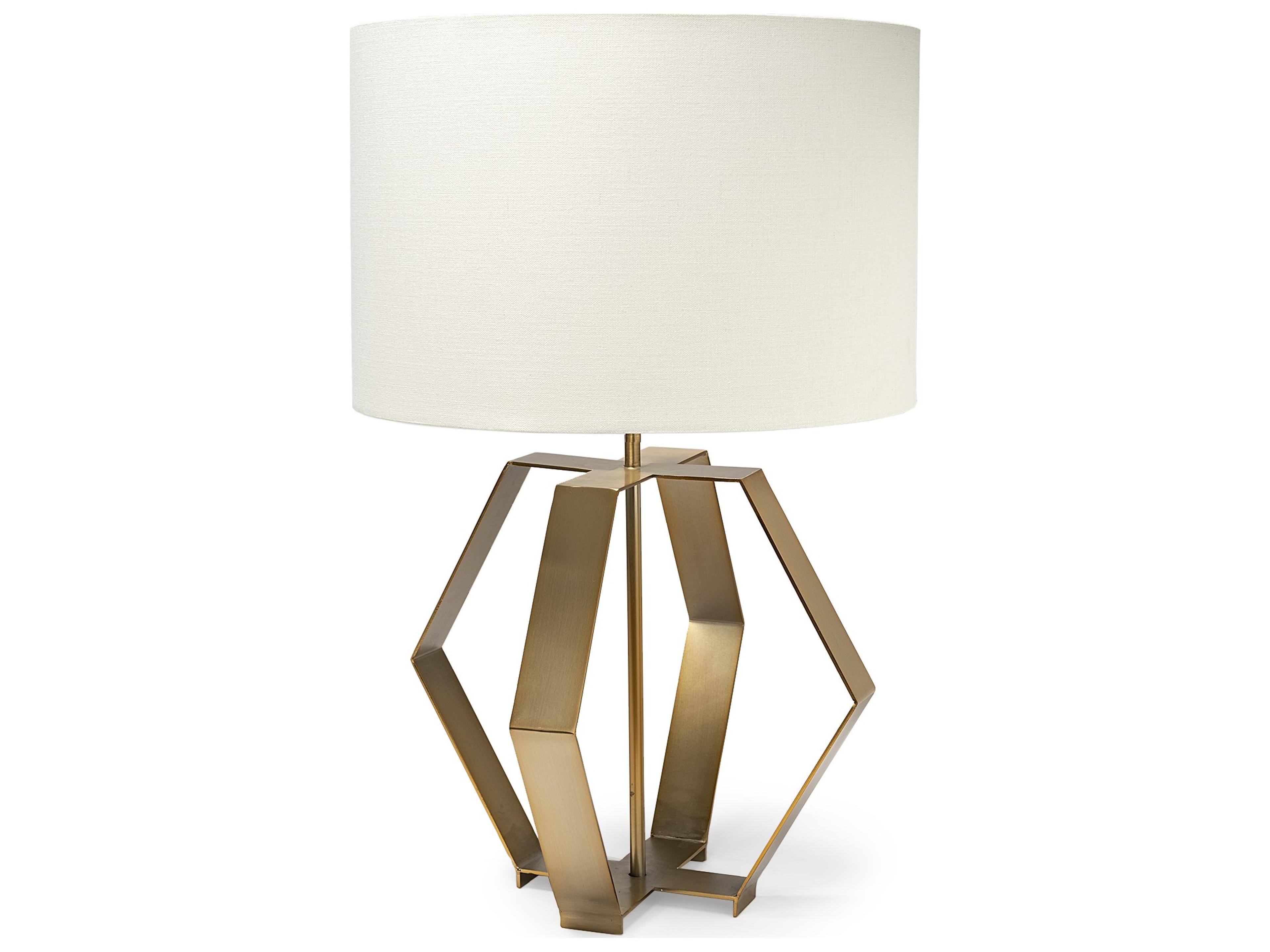 Edwards (26"H) Gold Metal Base w/ Cream Fabric Shade Table Lamp