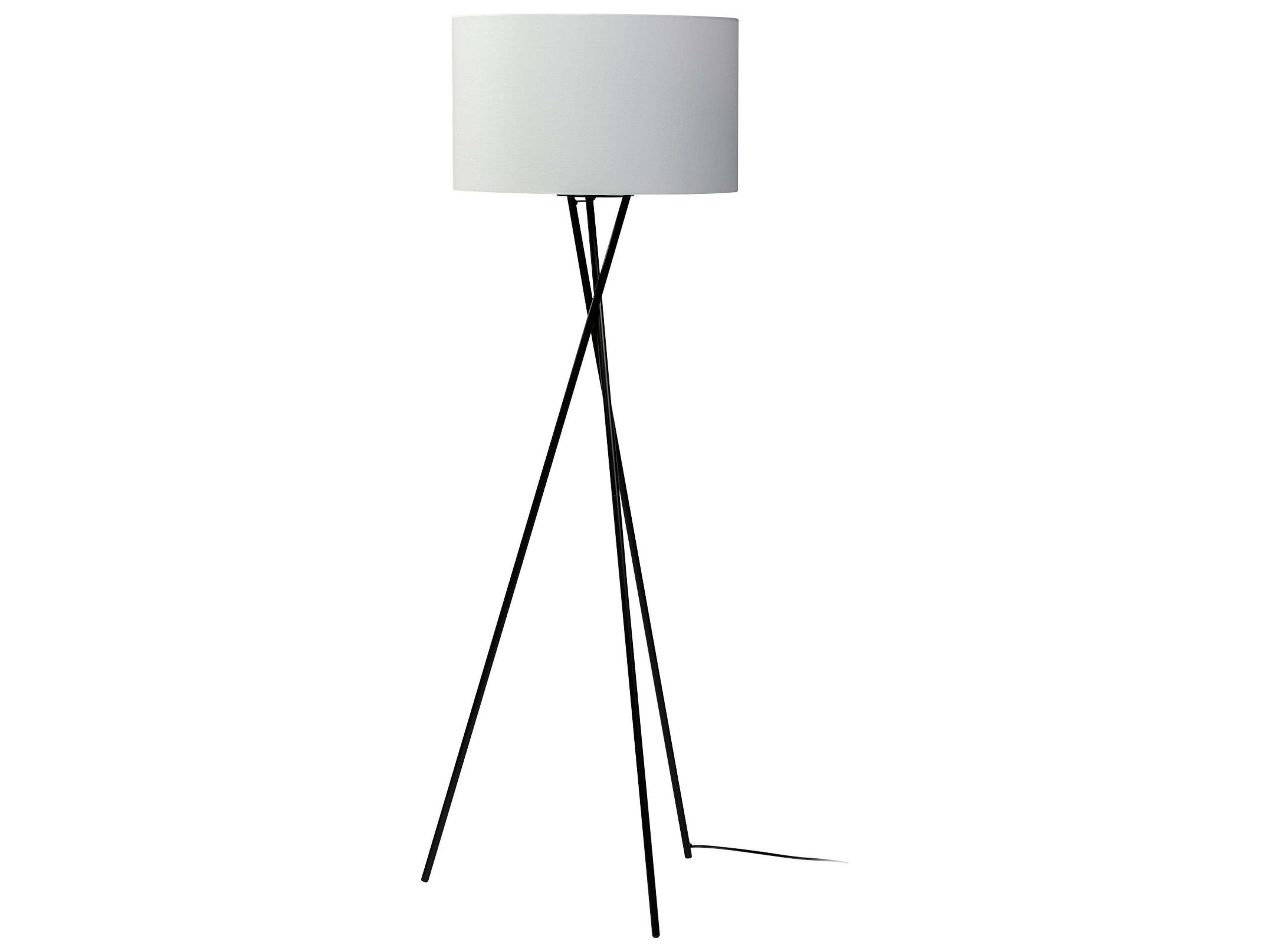 Ambrose 20.0L x 20.0W x 61.8H Black Metal W/White Fabric Shade Floor Lamp