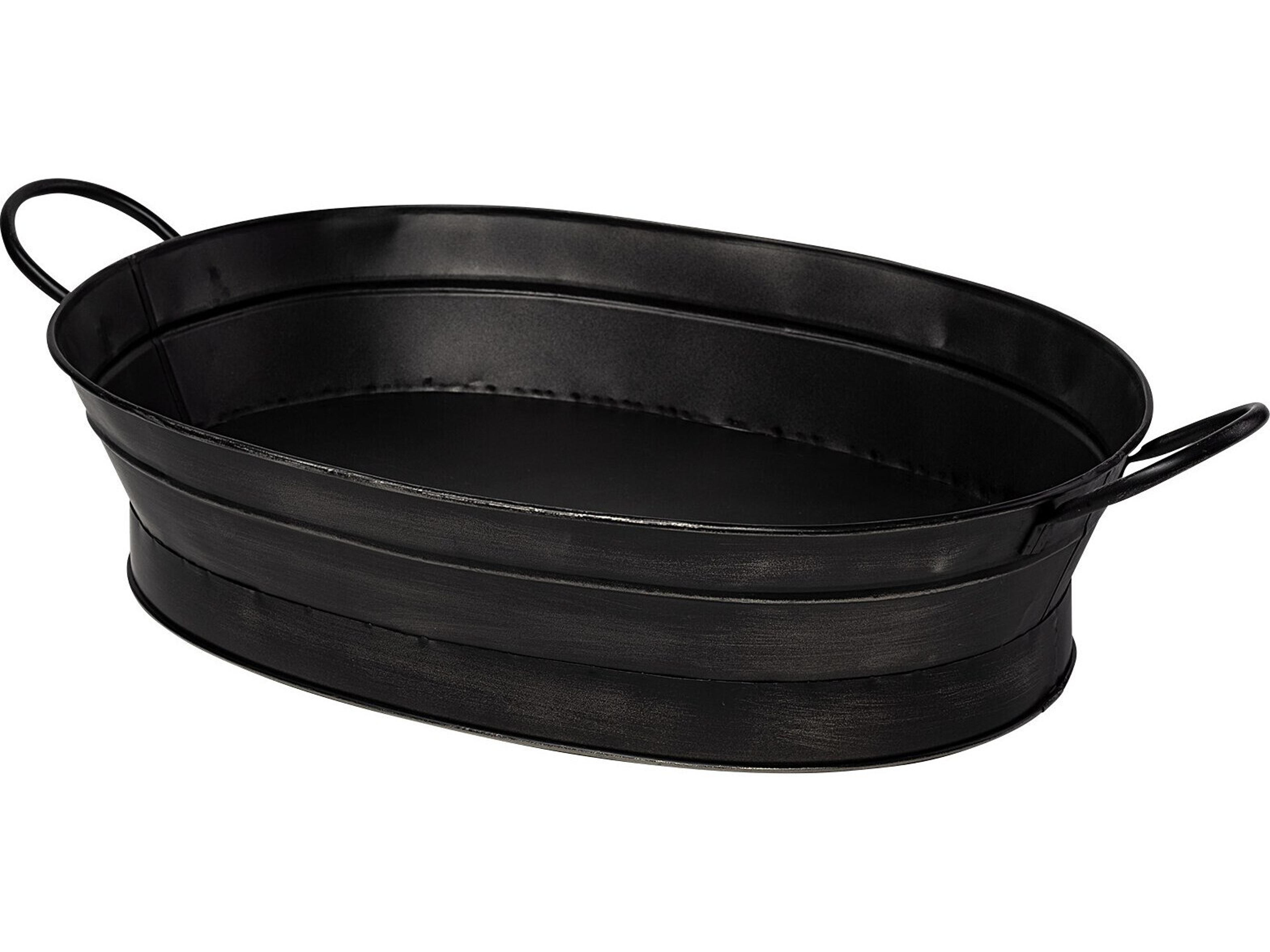 Mercana Reno 20L x 14W Black Metal Vintage Inspired Basket