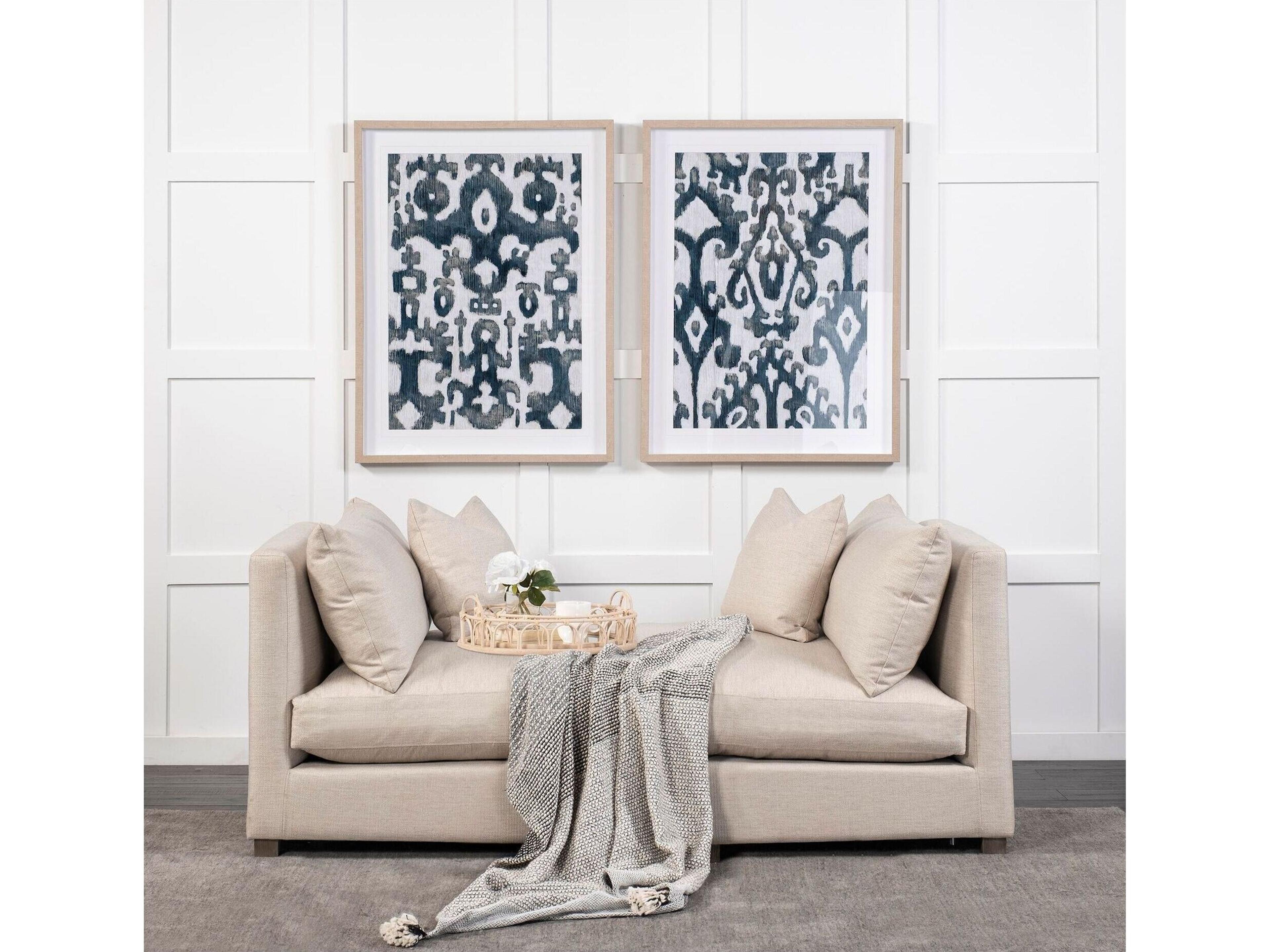 Mercana Leona (Set of 2) Natural Wicker Woven Mirrored Base Nesting Trays