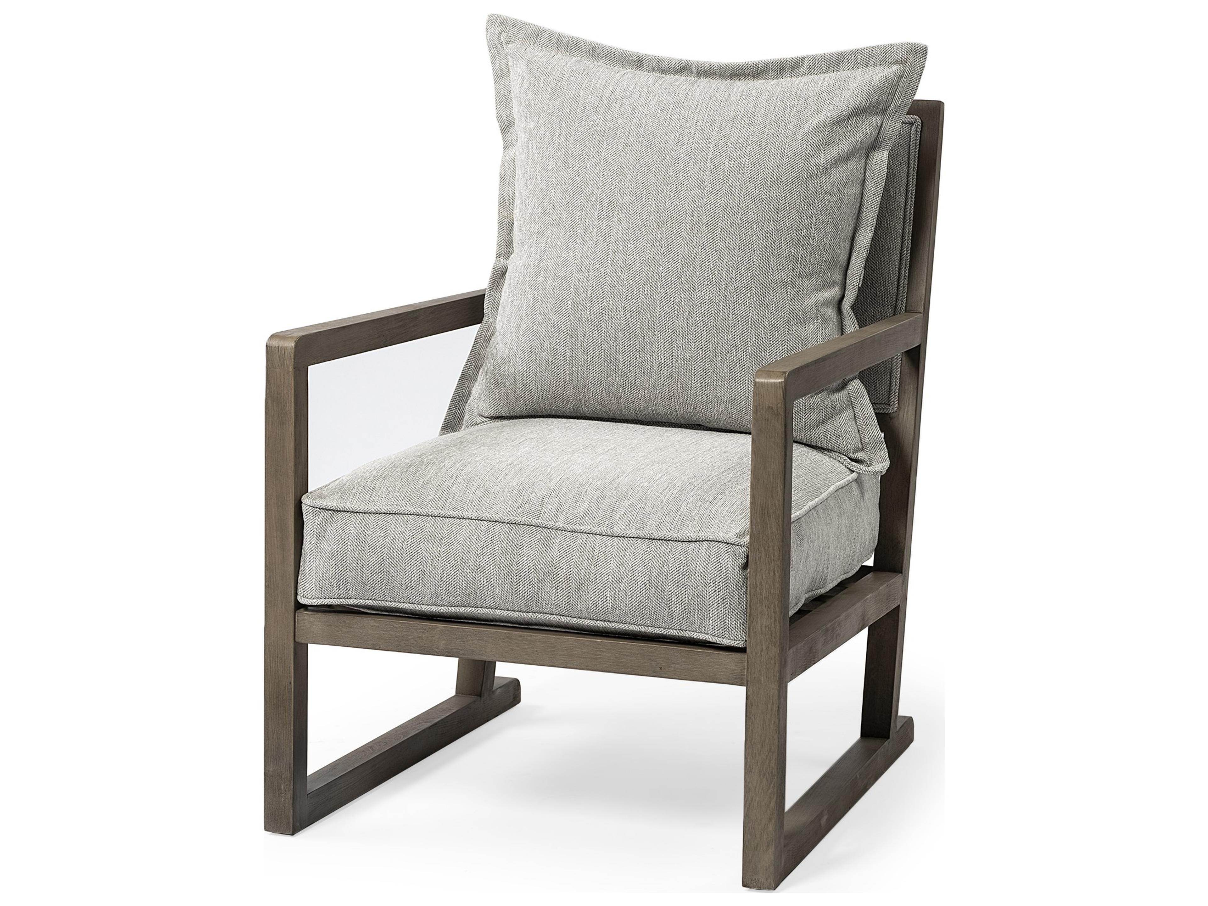 Mercana Sherlock Frost Gray Wood Frame Accent Chair