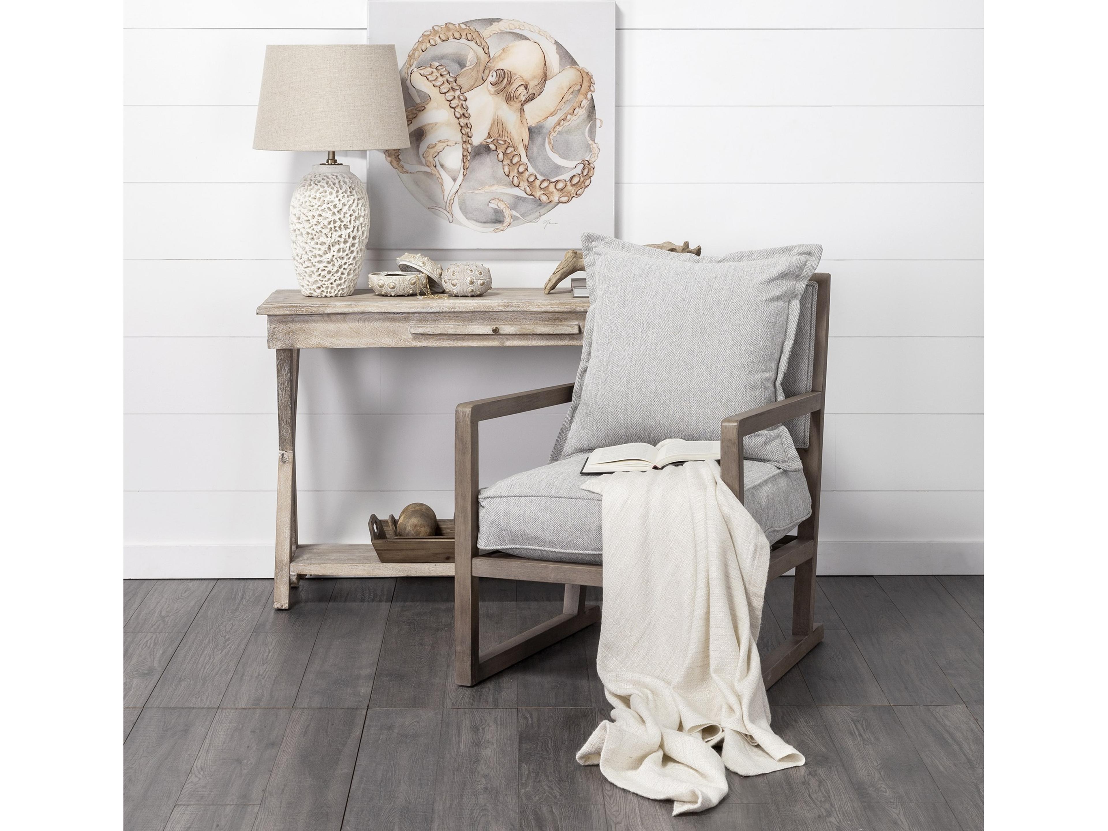 Mercana Sherlock Frost Gray Wood Frame Accent Chair