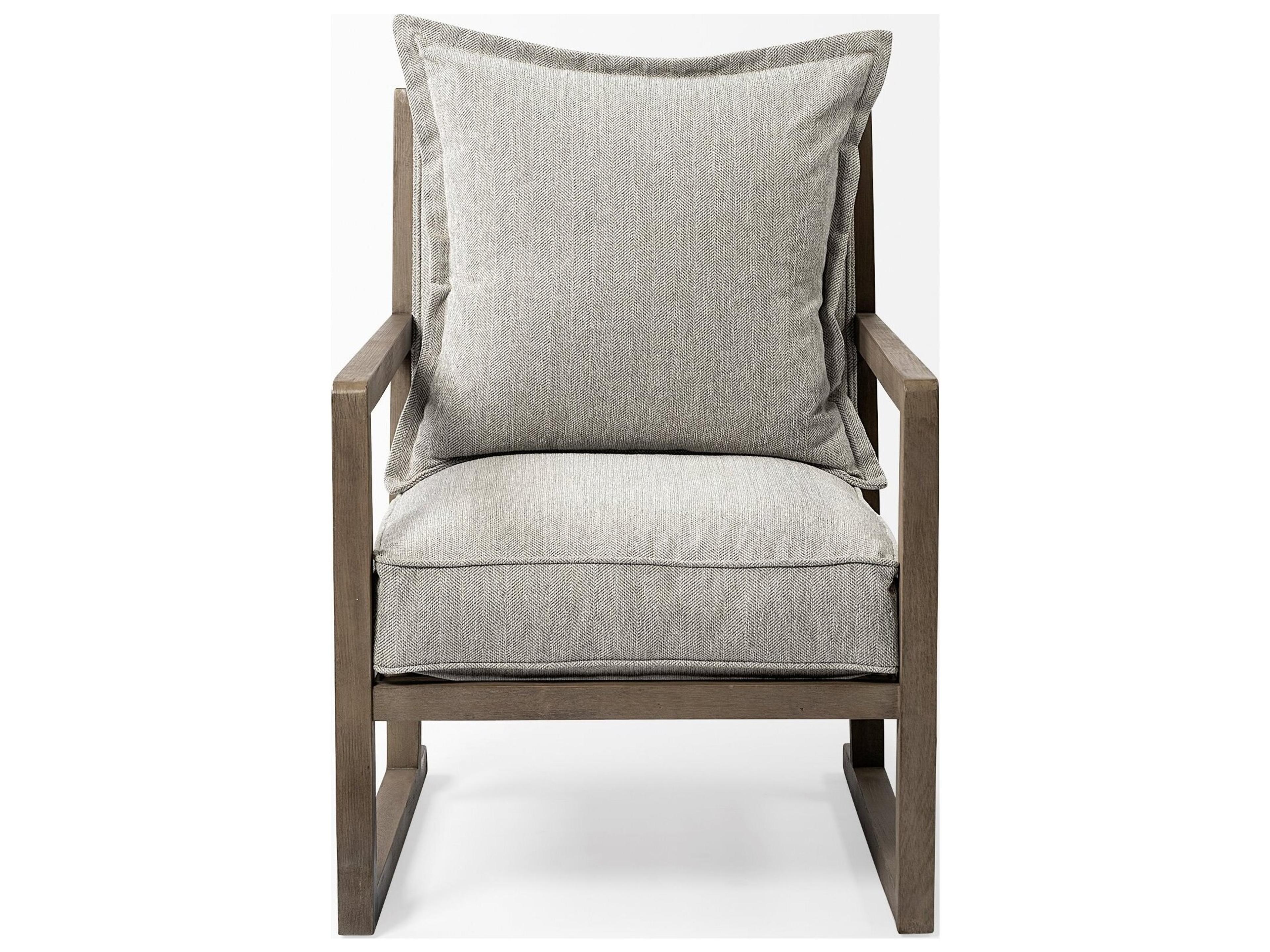 Mercana Sherlock Frost Gray Wood Frame Accent Chair