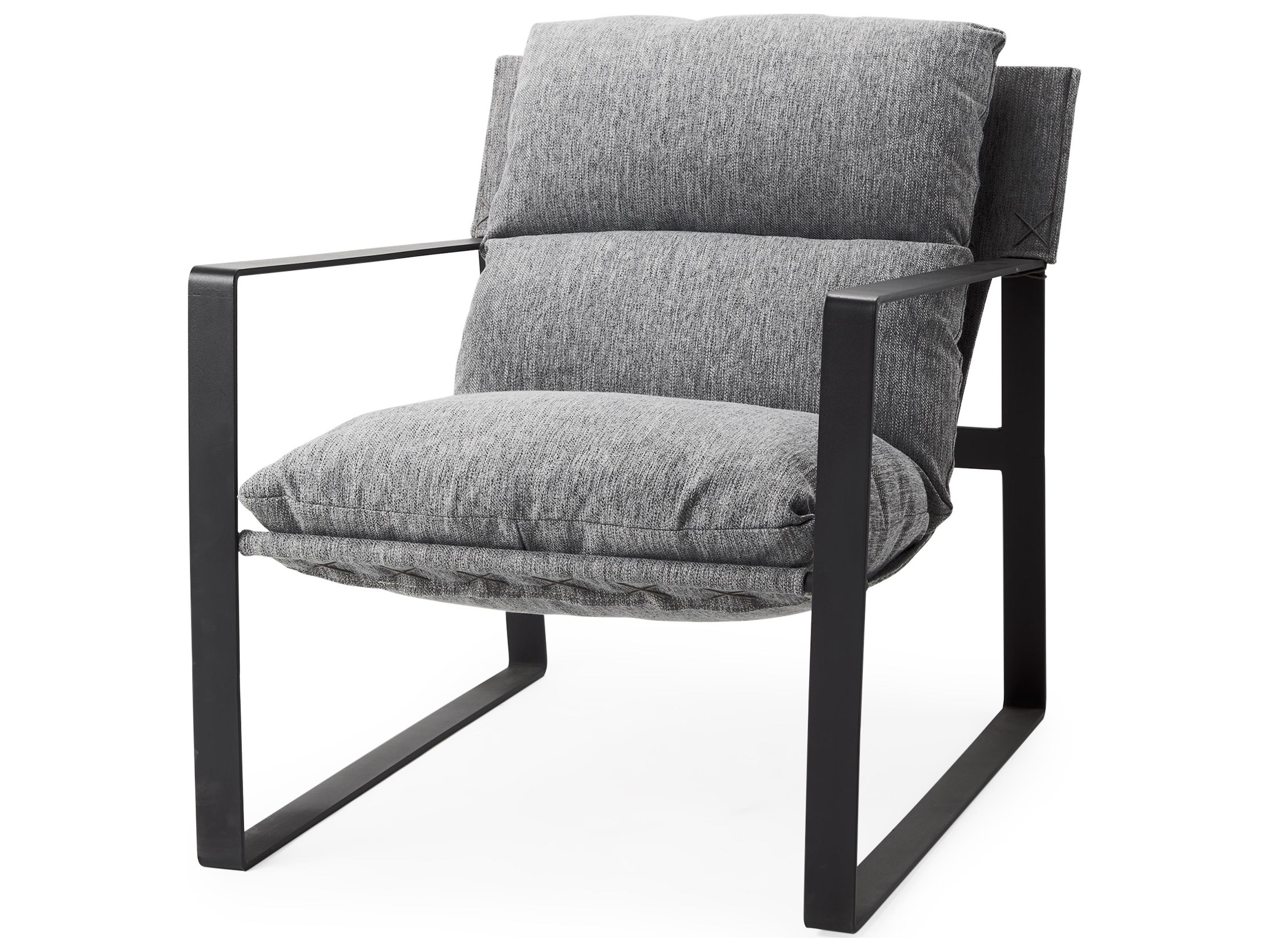 Guilia Castlerock Gray With Metal Frame Sling Accent Chair