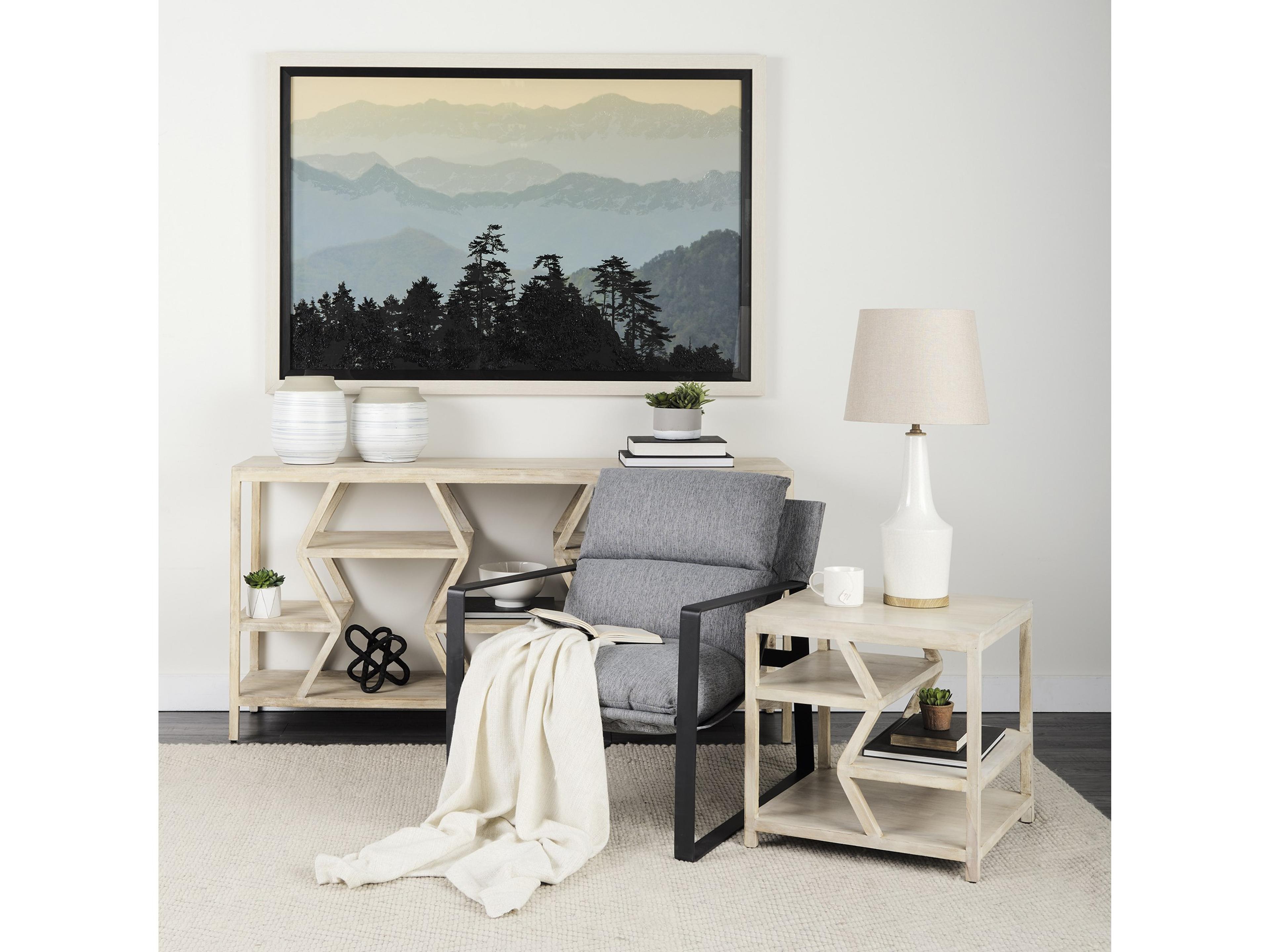 Mercana Guilia Castlerock Gray With Metal Frame Sling Accent Chair