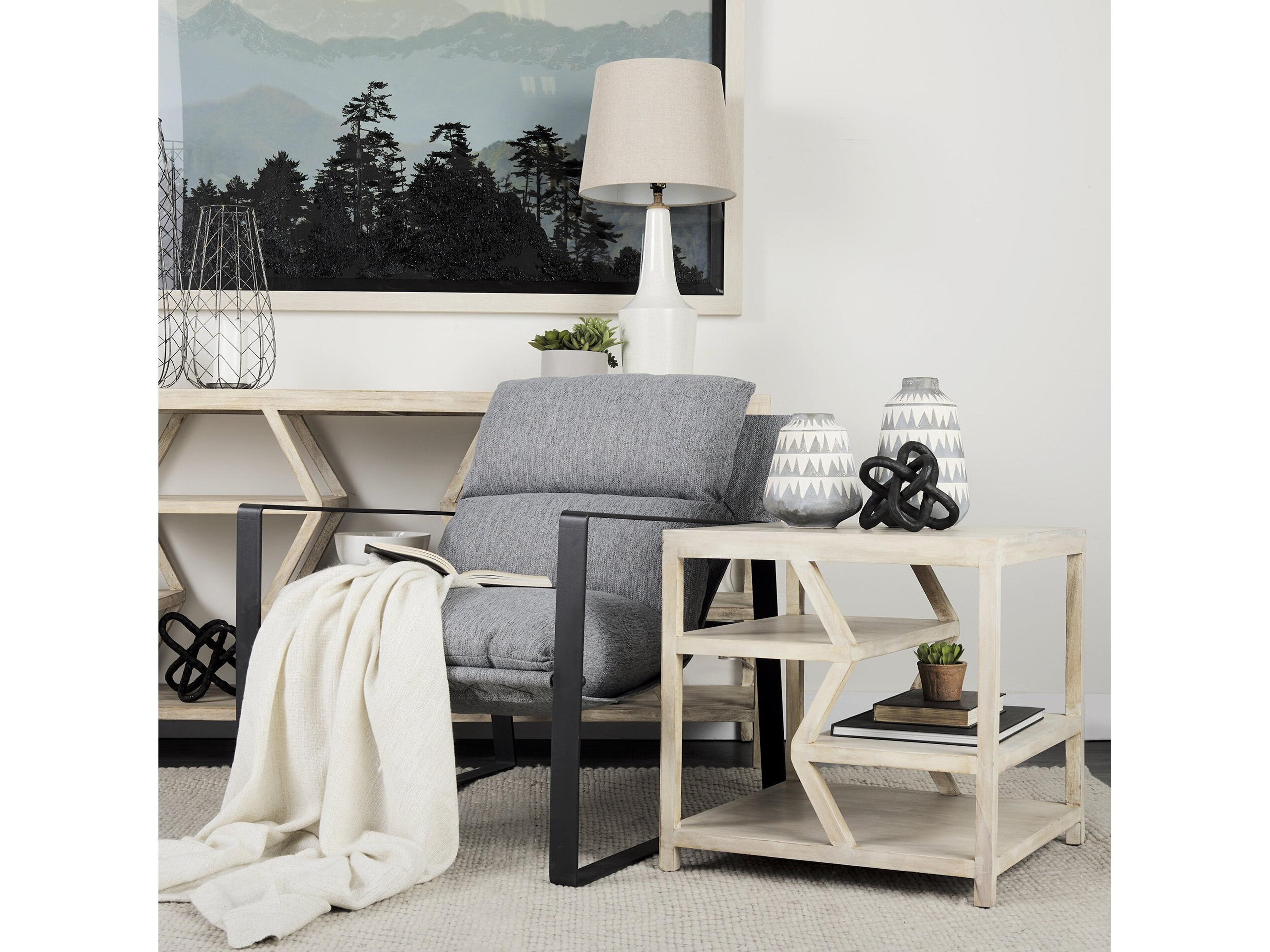 Mercana Guilia Castlerock Gray With Metal Frame Sling Accent Chair