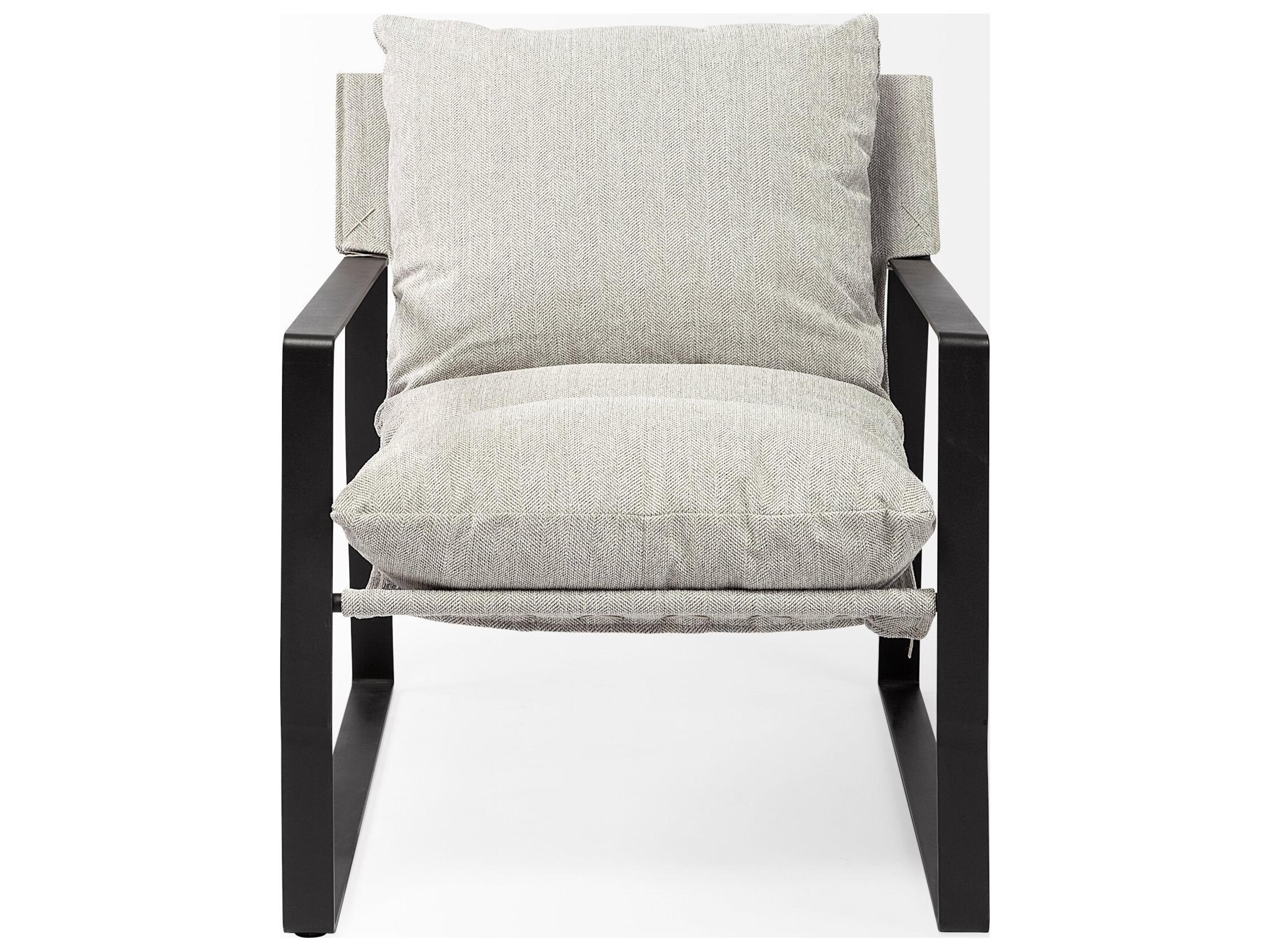 Mercana Guilia Frost Gray With Metal Frame Sling Accent Chair