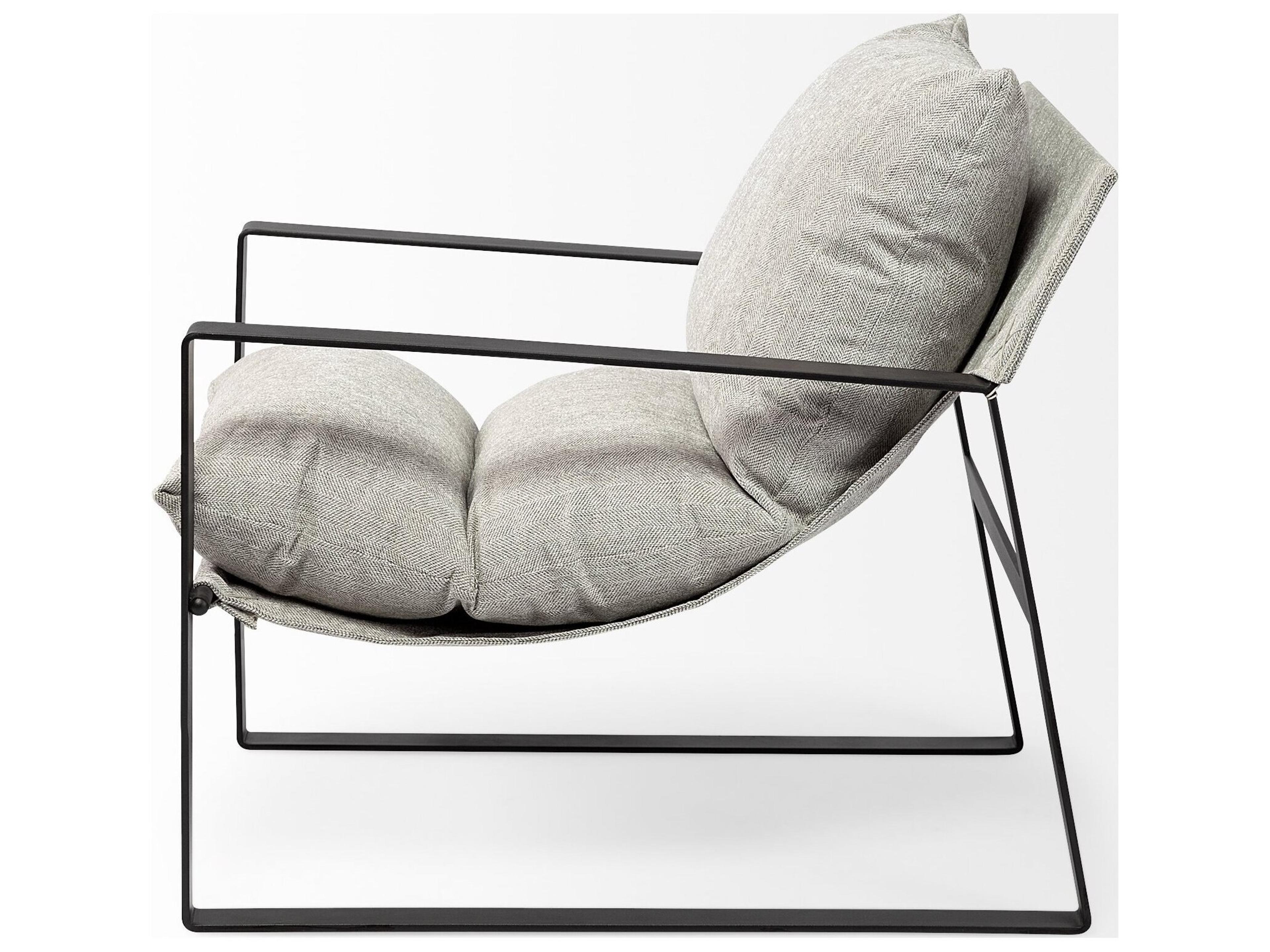 Mercana Guilia Frost Gray With Metal Frame Sling Accent Chair