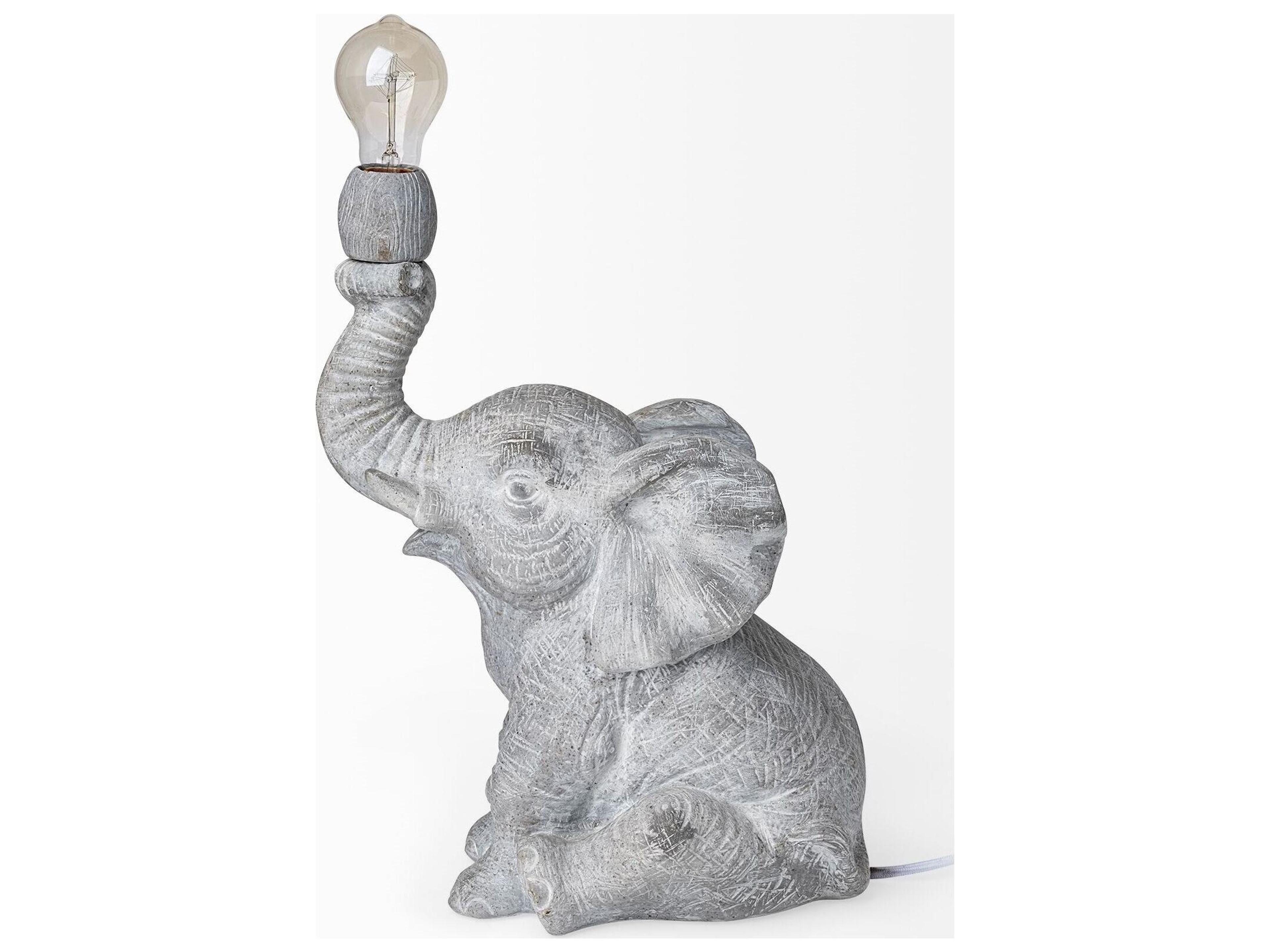 Mercana Tantor (15.9"H) Gray Resin Elephant Calf Table Lamp
