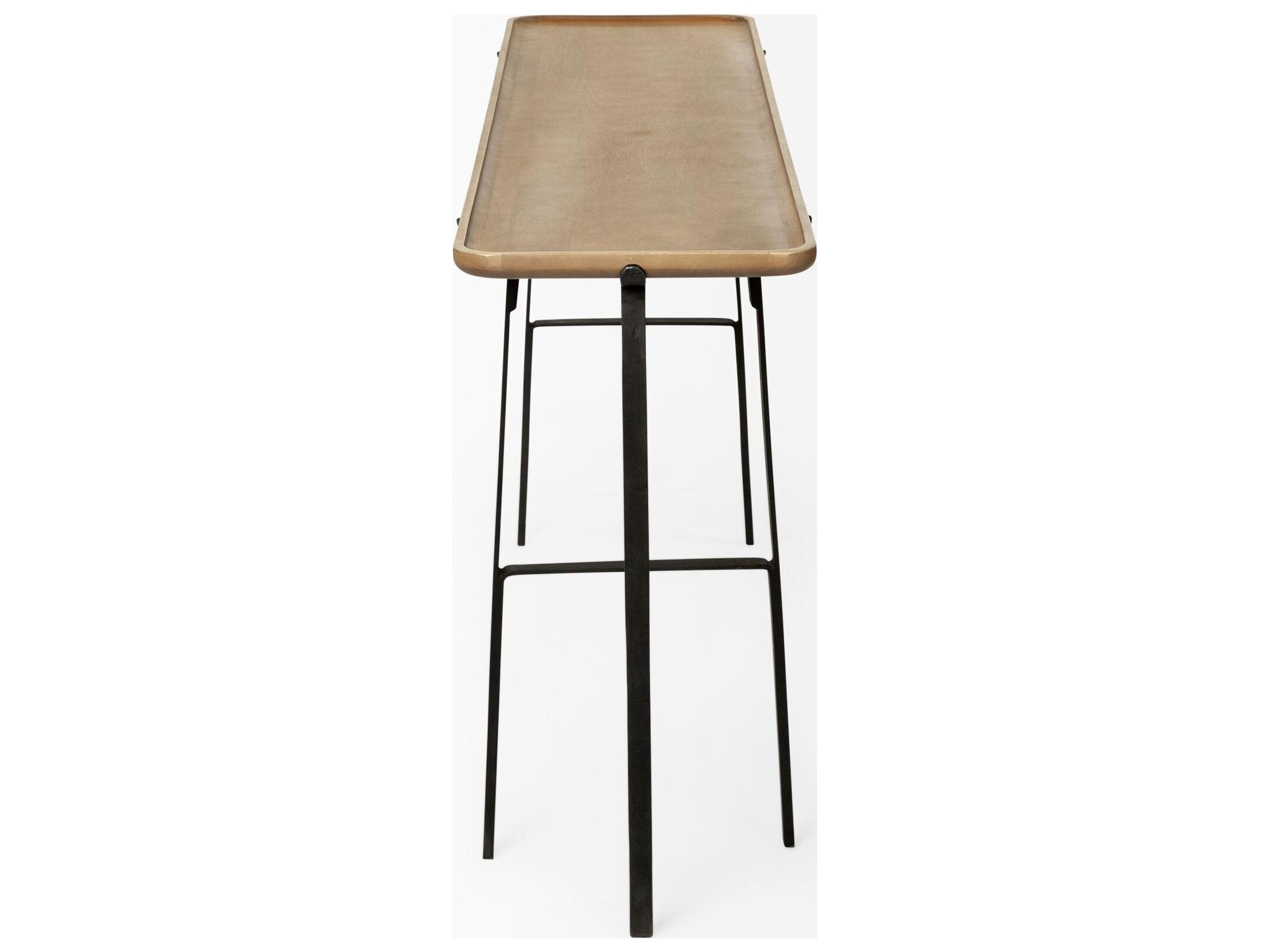 Mercana Helios II 60L x 14W x 29H Rectangular Brown Raised Edge Top Console Table