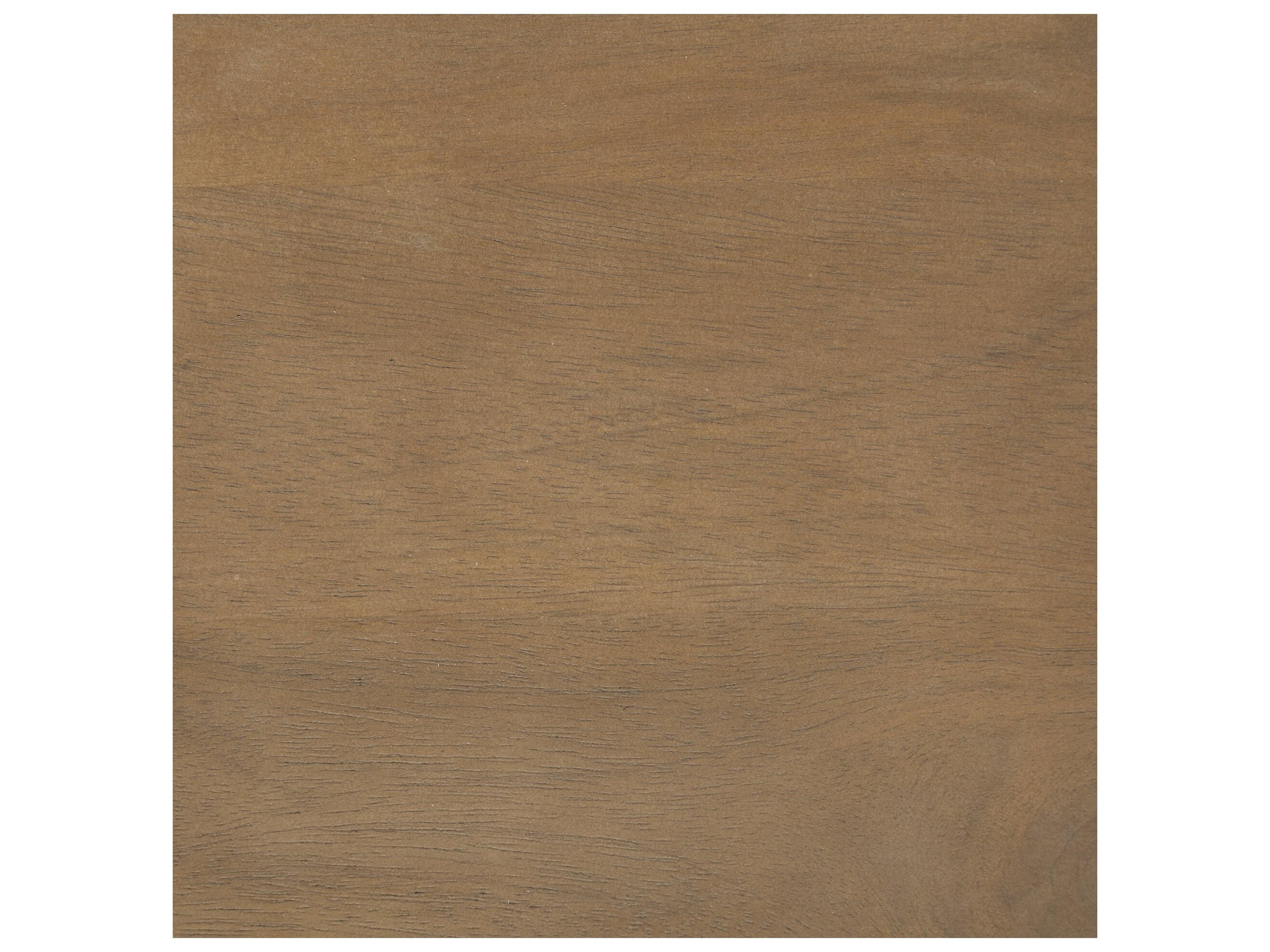 Mercana Helios III 20L x 24H Set of Two Round Brown Solid Wood Iron Base Nesting End/Side Tables