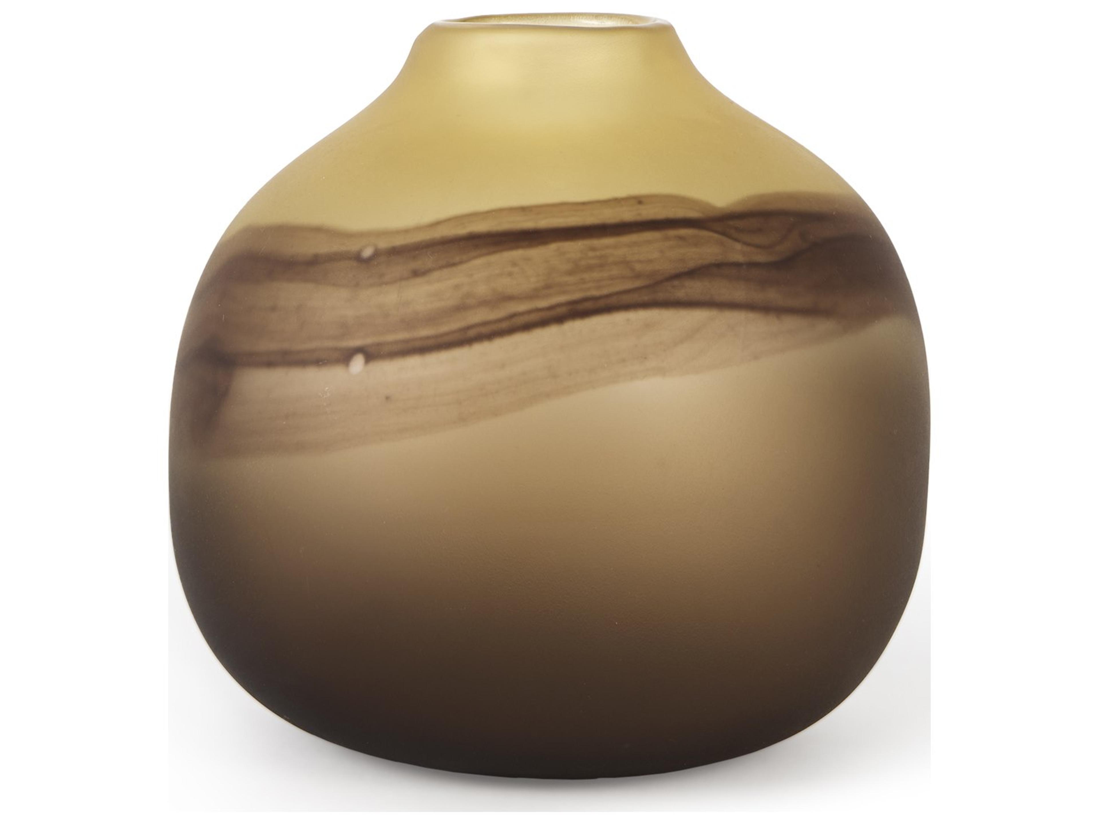 Pyla Short Yellow/Brown Glass Sand Dune Inspired Vase