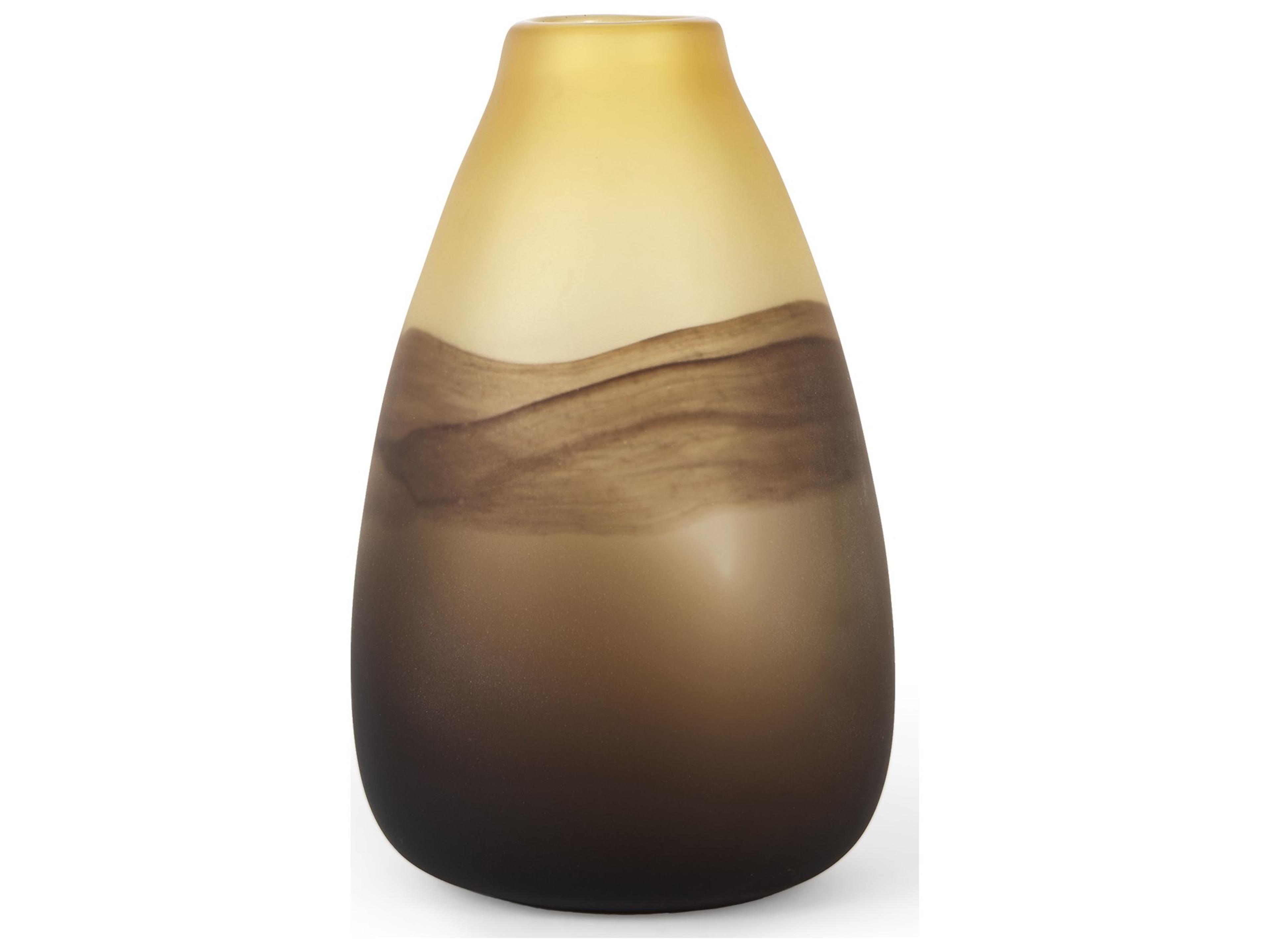 Pyla Large Yellow/Brown Glass Sand Dune Inspired Vase