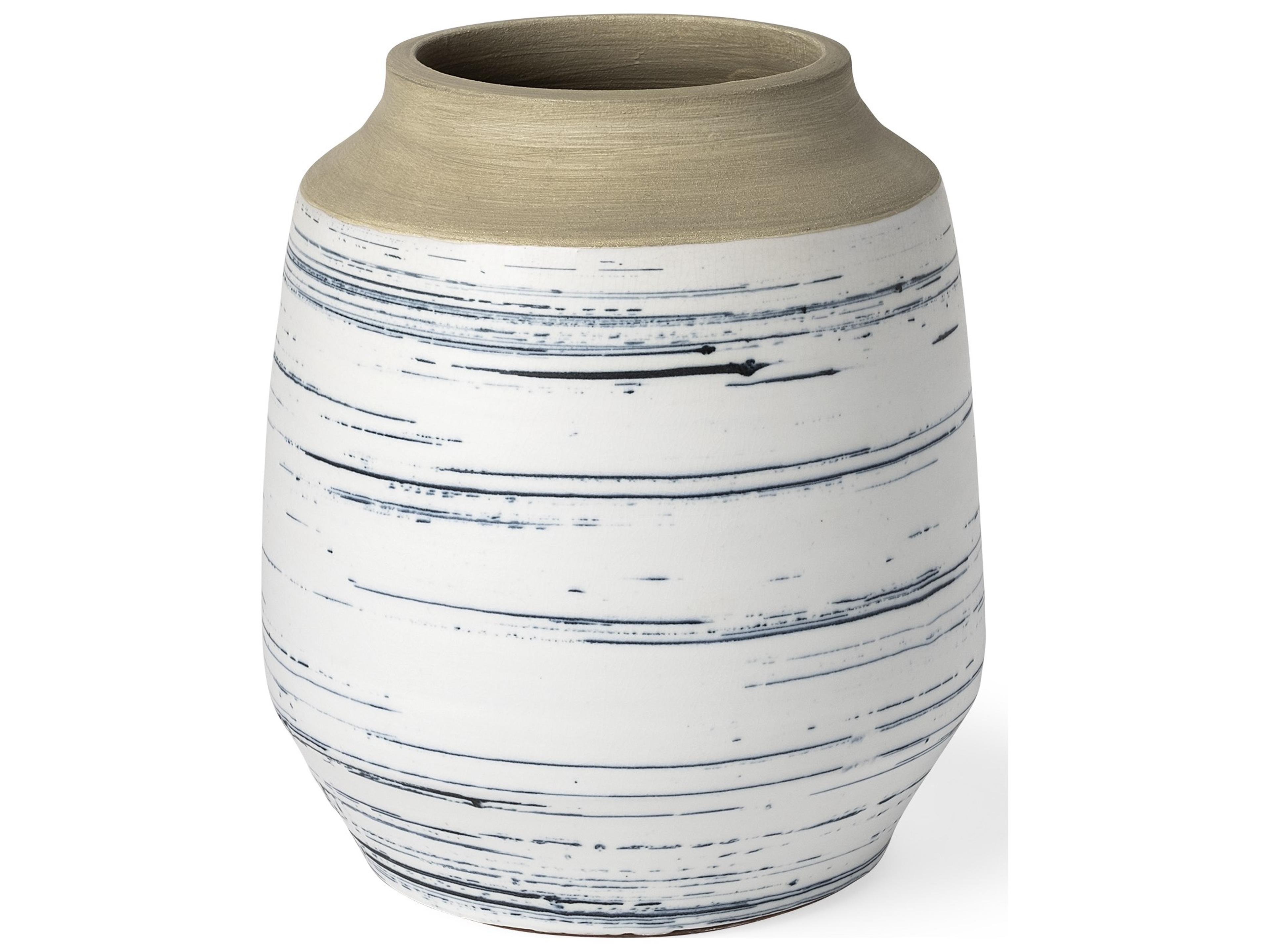 Sonnett Tall White/Blue Ceramic Vase