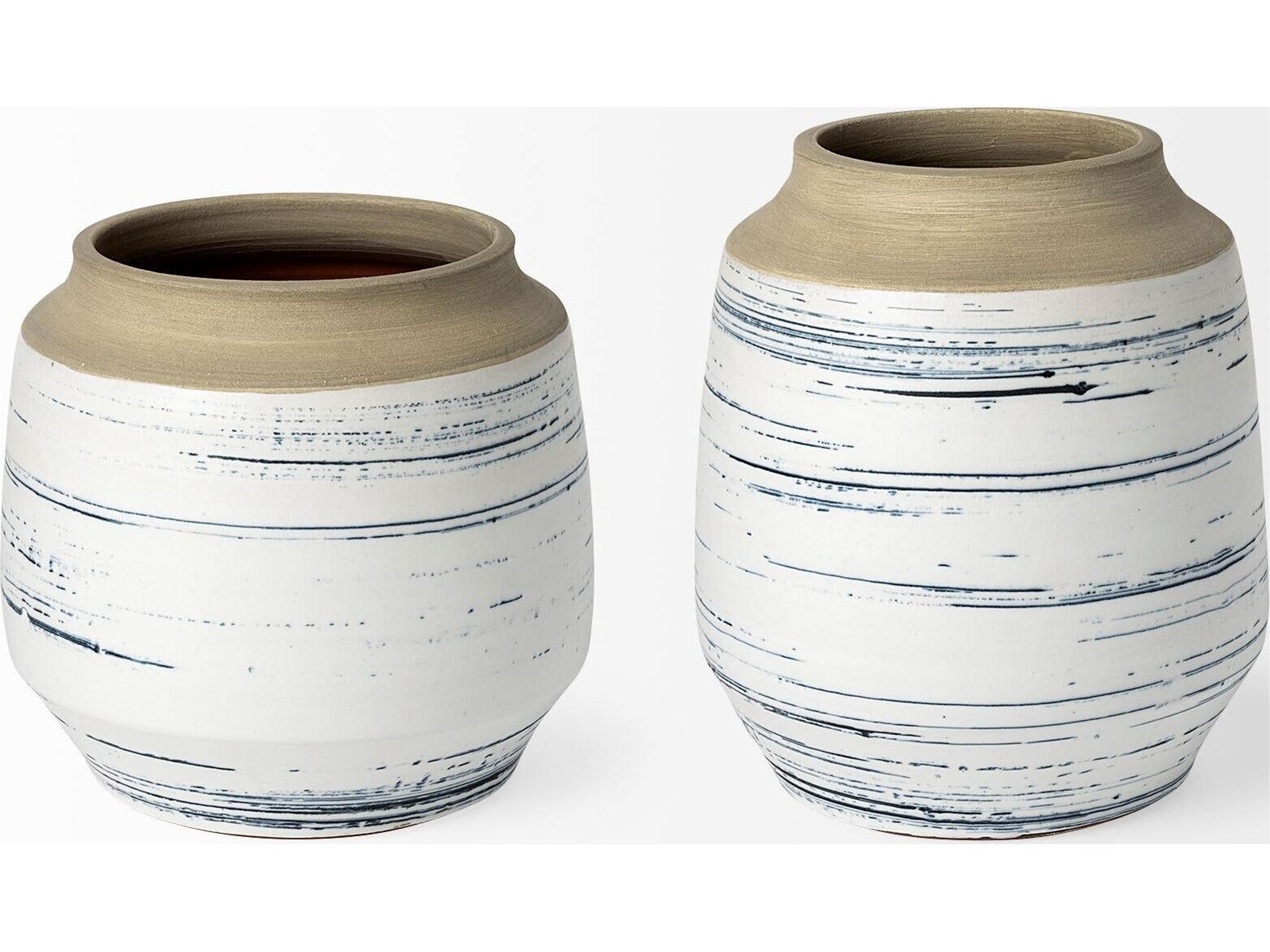 Mercana Sonnett Tall White/Blue Ceramic Vase