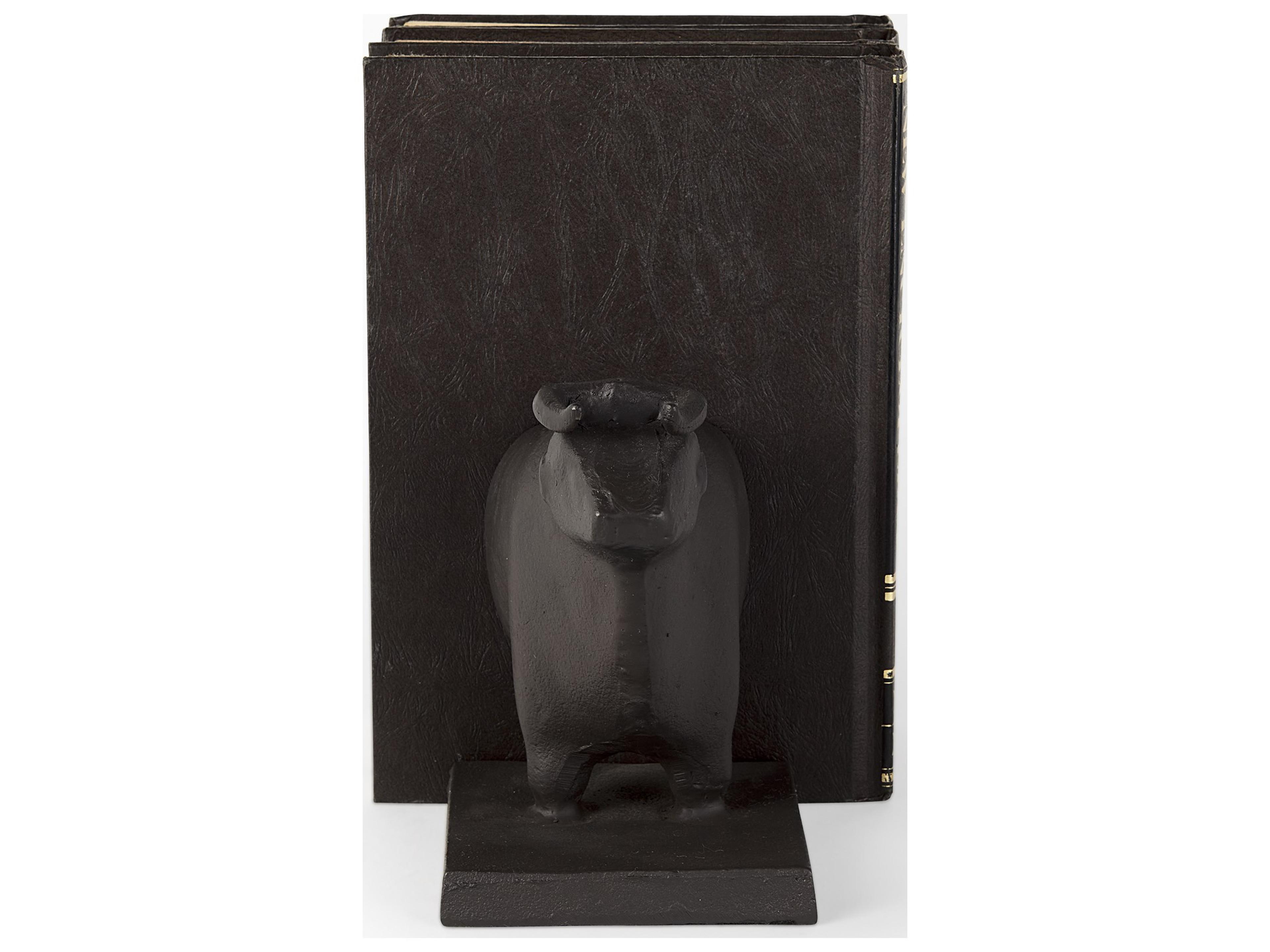 Mercana Taurus III (Set of 2) 9L x 4W Black Cast Aluminum Bull Bookends