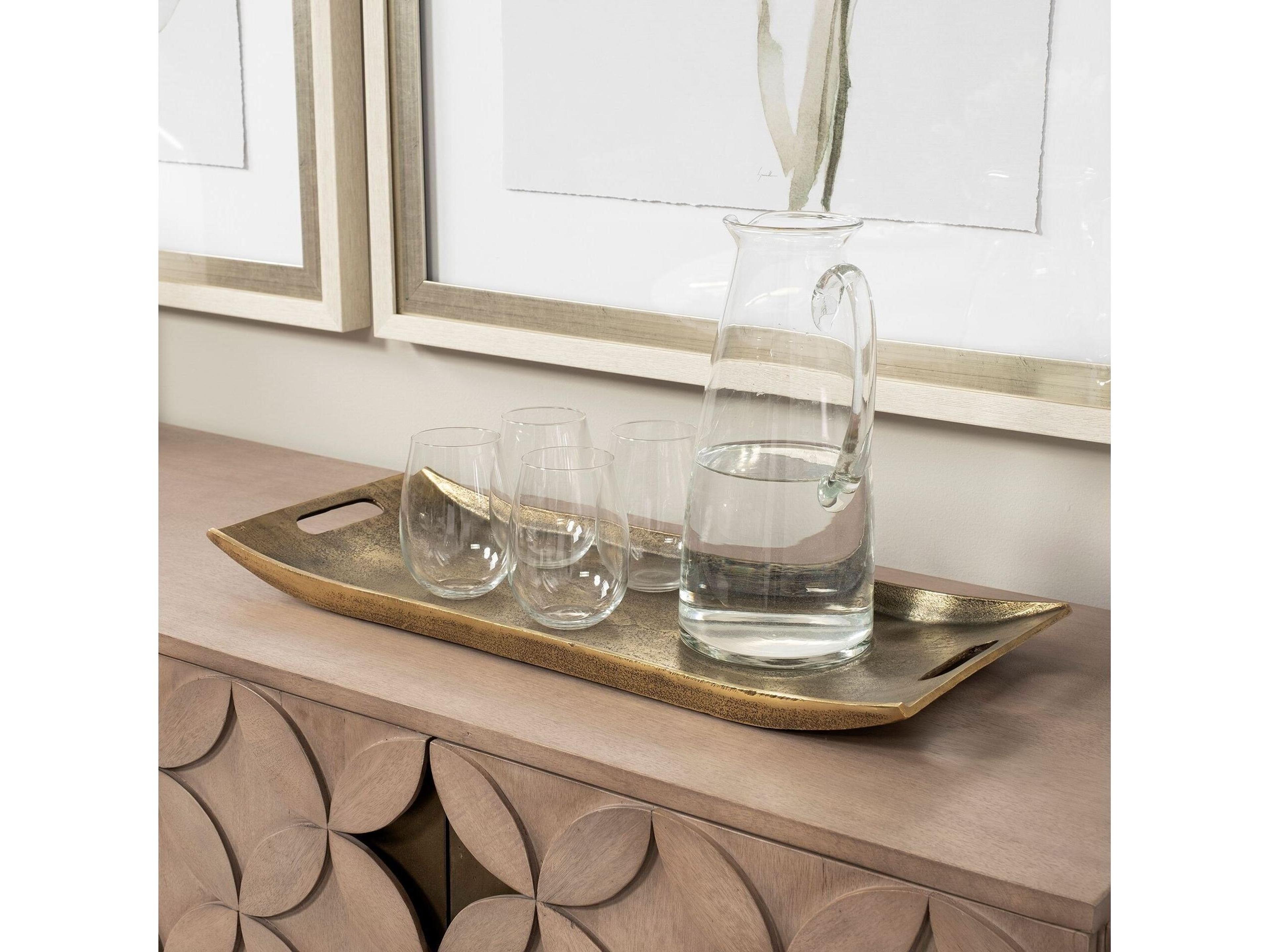 Mercana Drey 24L x 10W Gold Rectangular Tray