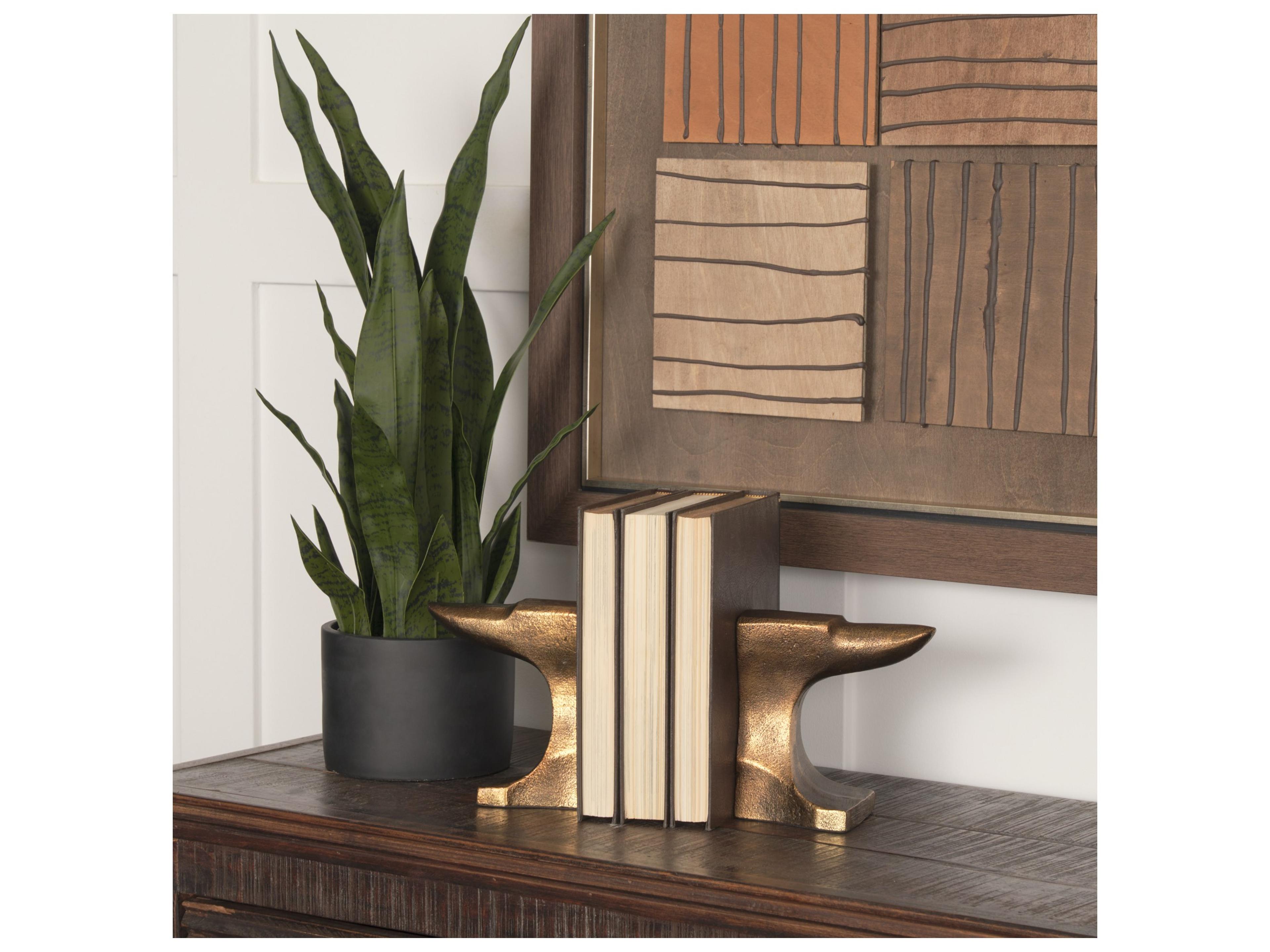 Mercana Anvilia (Set of 2) 12L x 3W Gold Anvil Shaped Bookends