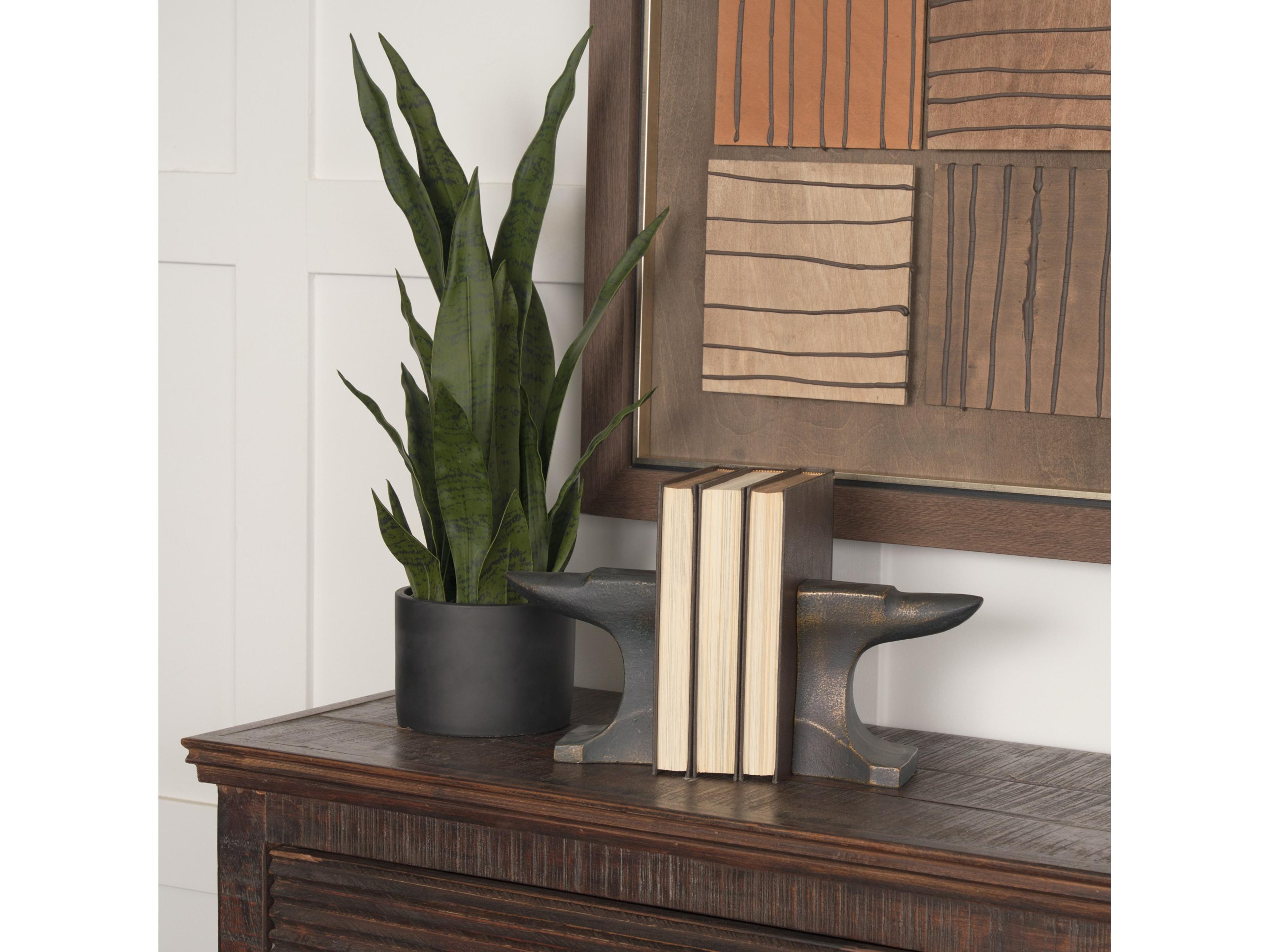 Mercana Anvilia (Set of 2) 12L x 4W Black With Gold Accents Anvil Shaped Bookends