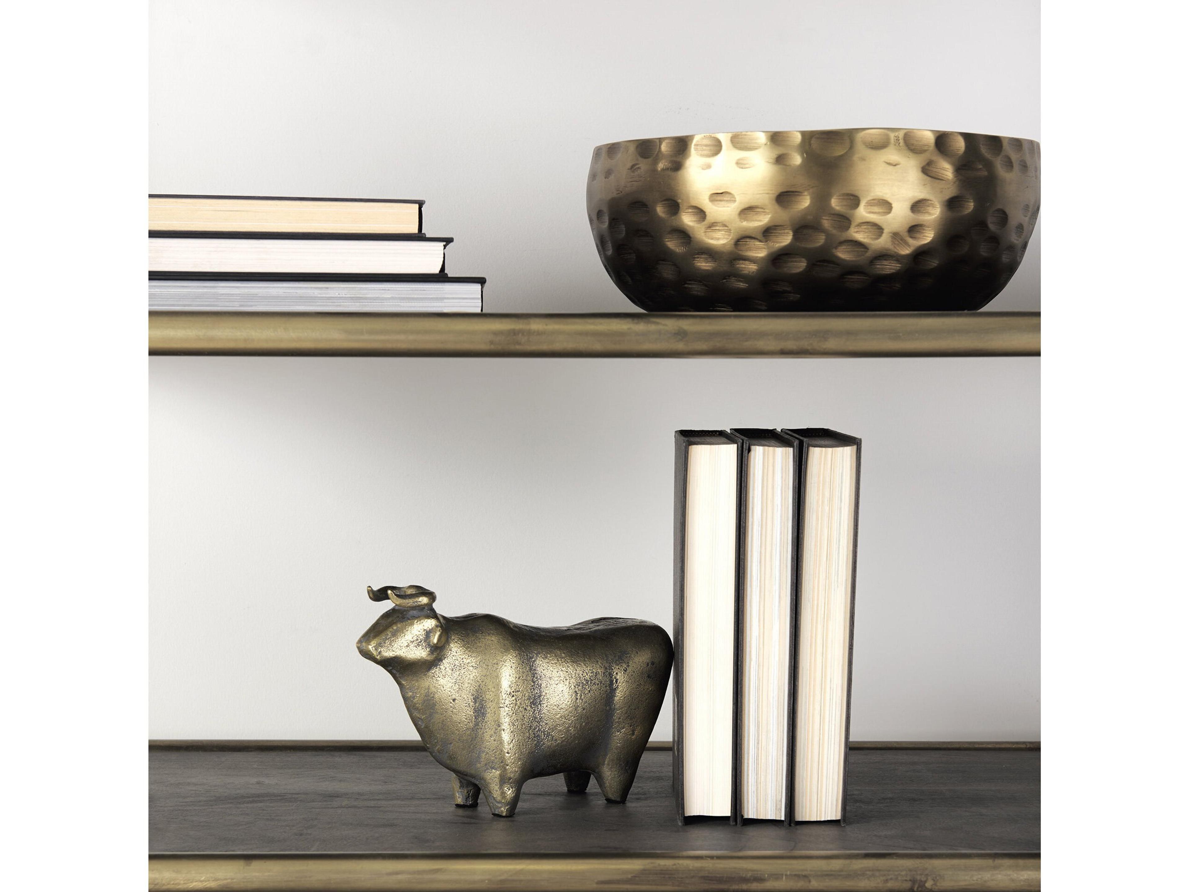 Mercana Karmel 12L x 12W Gold Hammered Aluminum Bowl