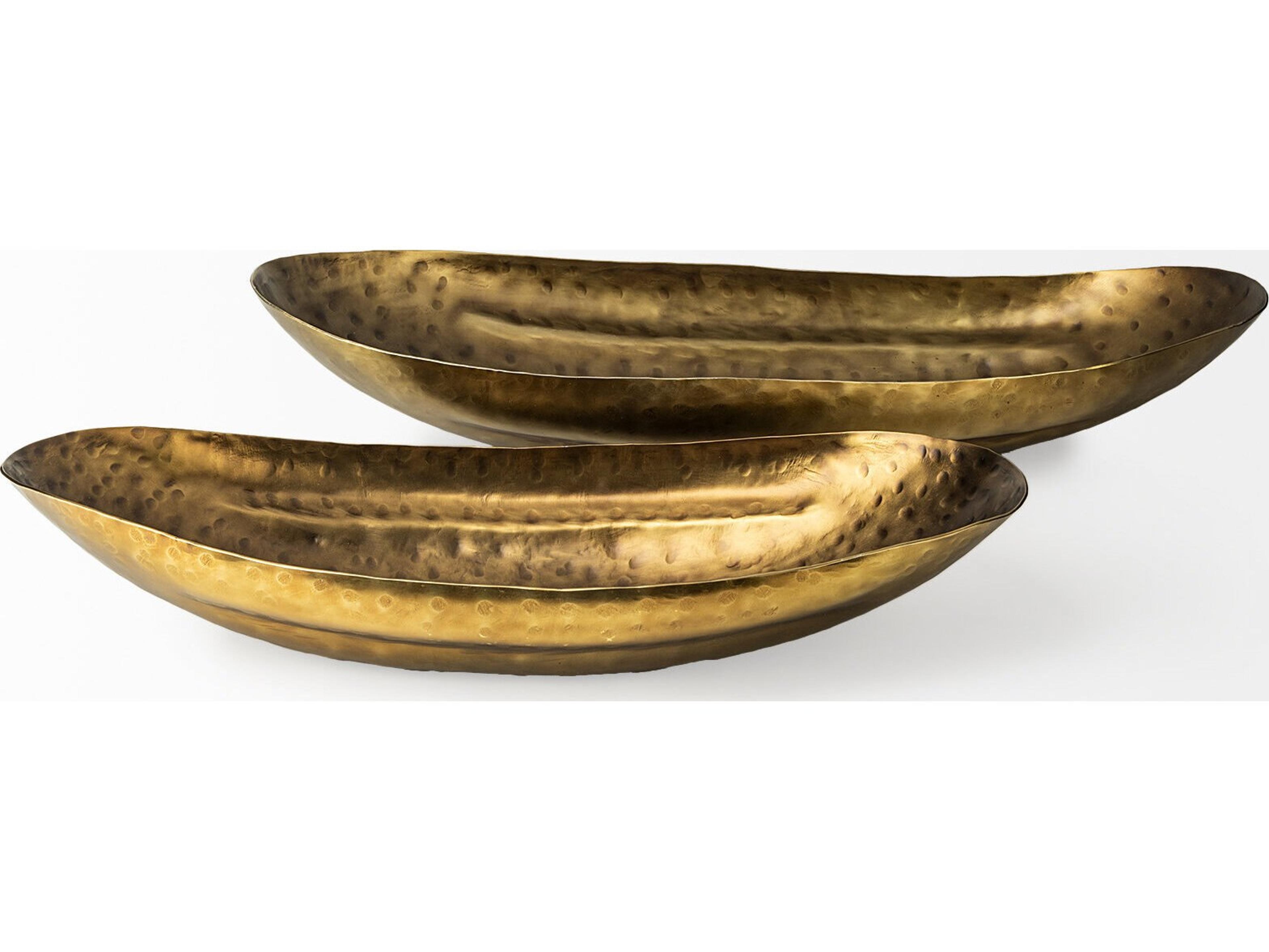 Mercana Karmen (Set of 2) Gold Hammered Oversized Bowls