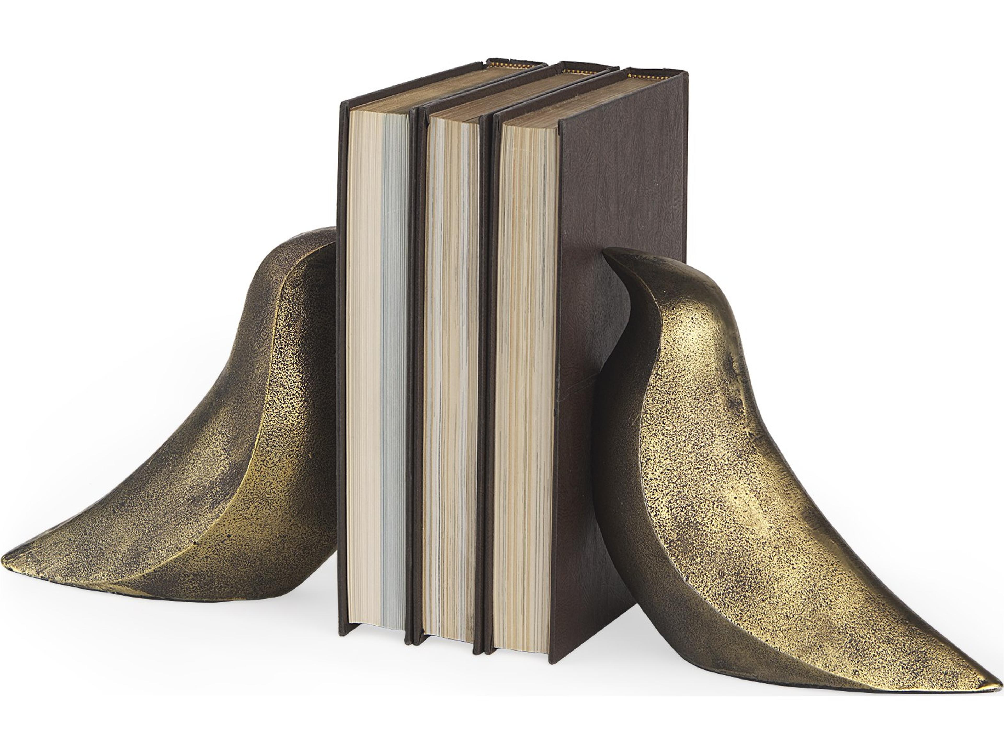 Mercana Dover (Set of 2) 15L x 4W Gold Aluminum Dove Bookends