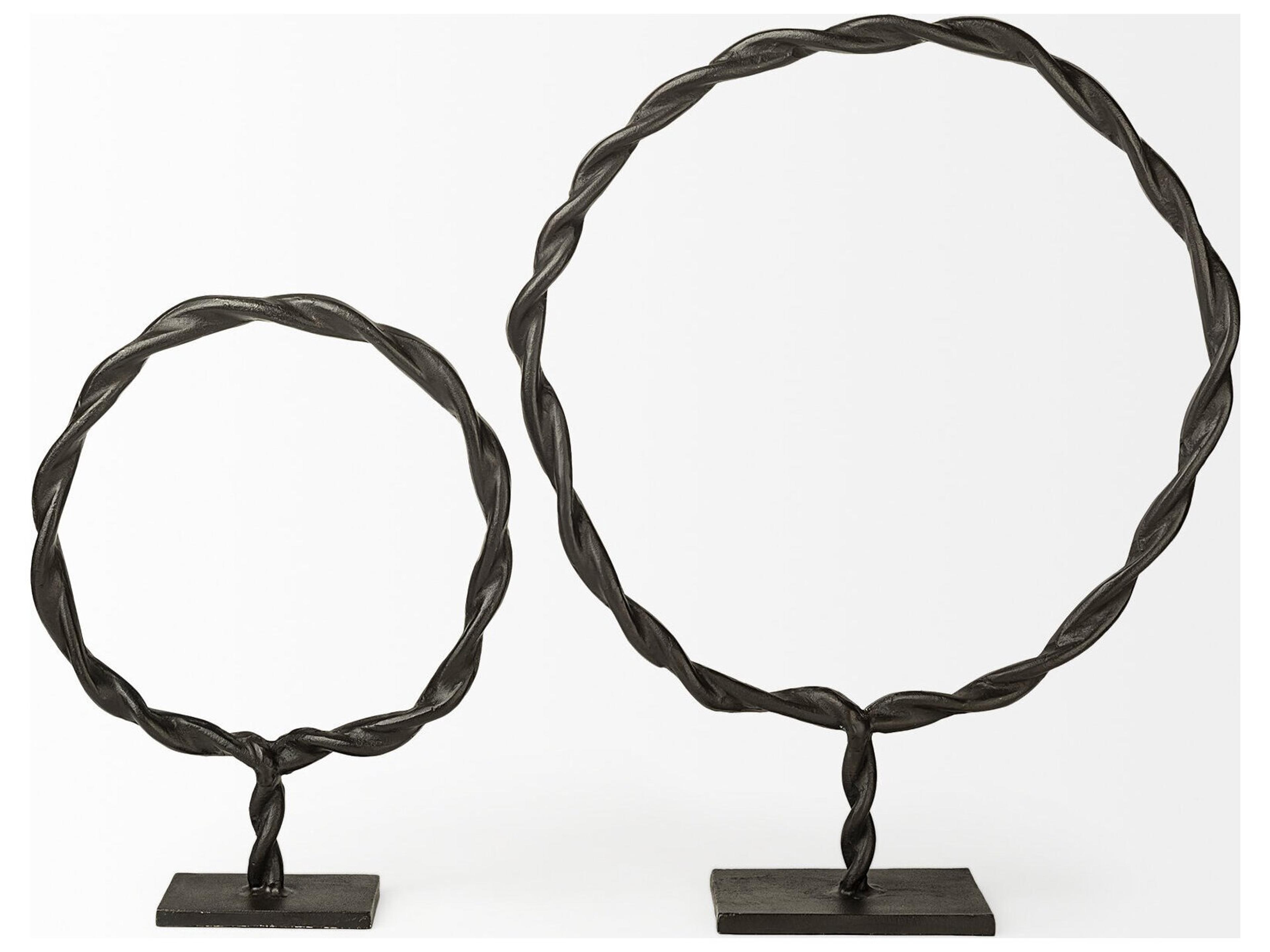 Mercana Rizwan (Large) Black Aluminum Braided Circular Object