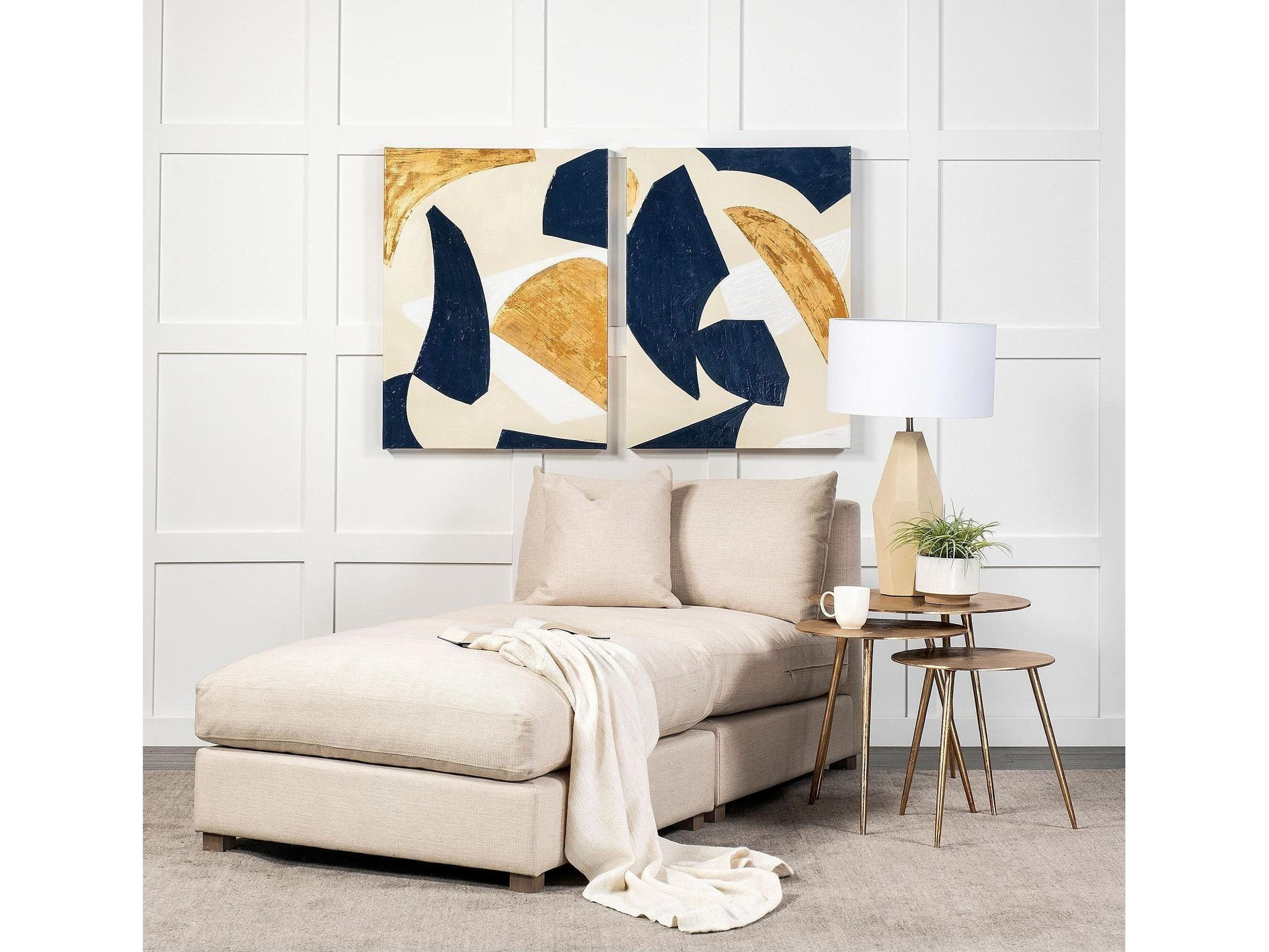 Mercana Valence 38.6L x 38.6W x 17.7H Beige Full Size Ottoman Sectional Piece