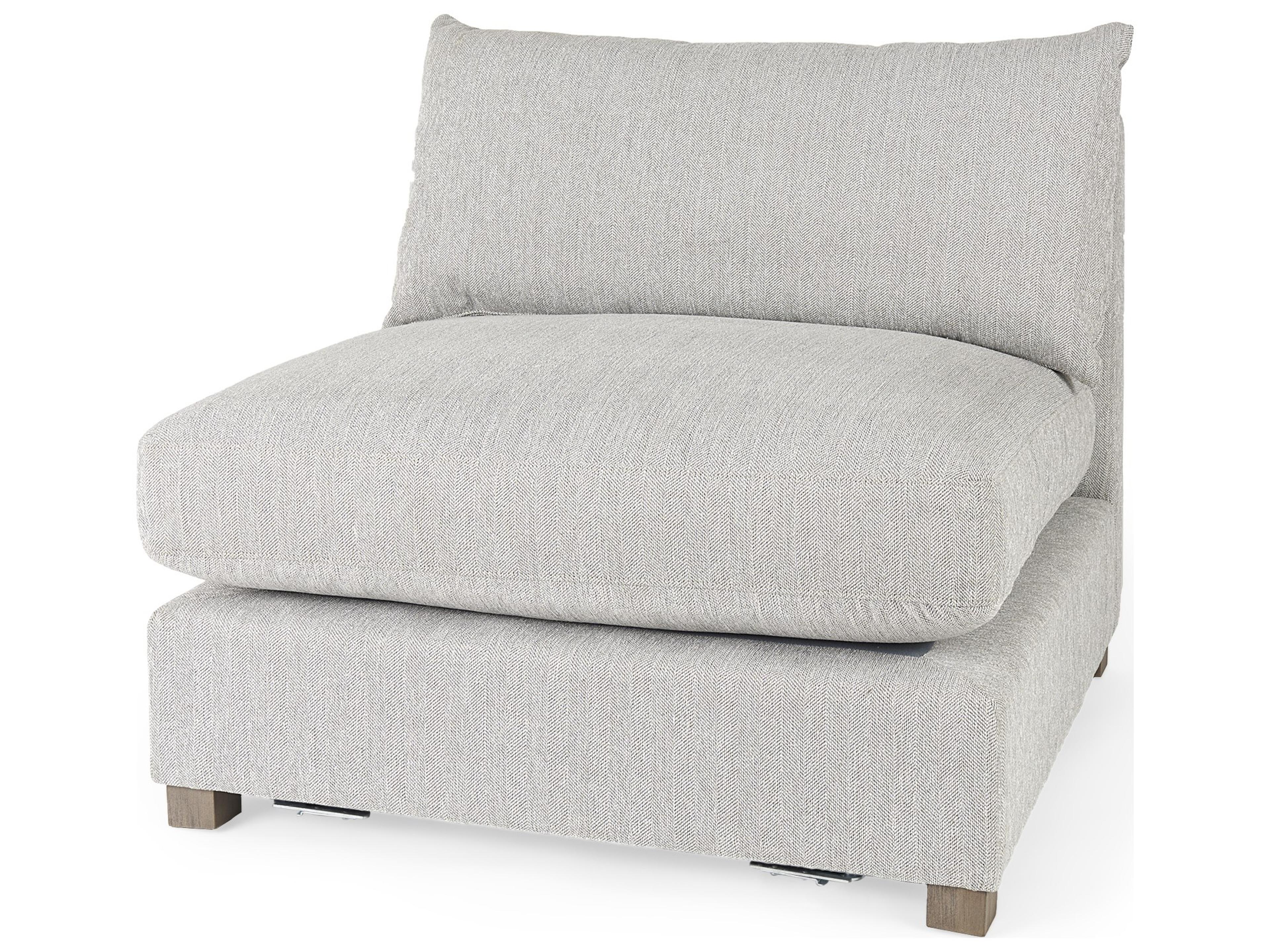 Valence 38.2L x 38.6W x 28.3H Light Gray Armless Sectional Piece