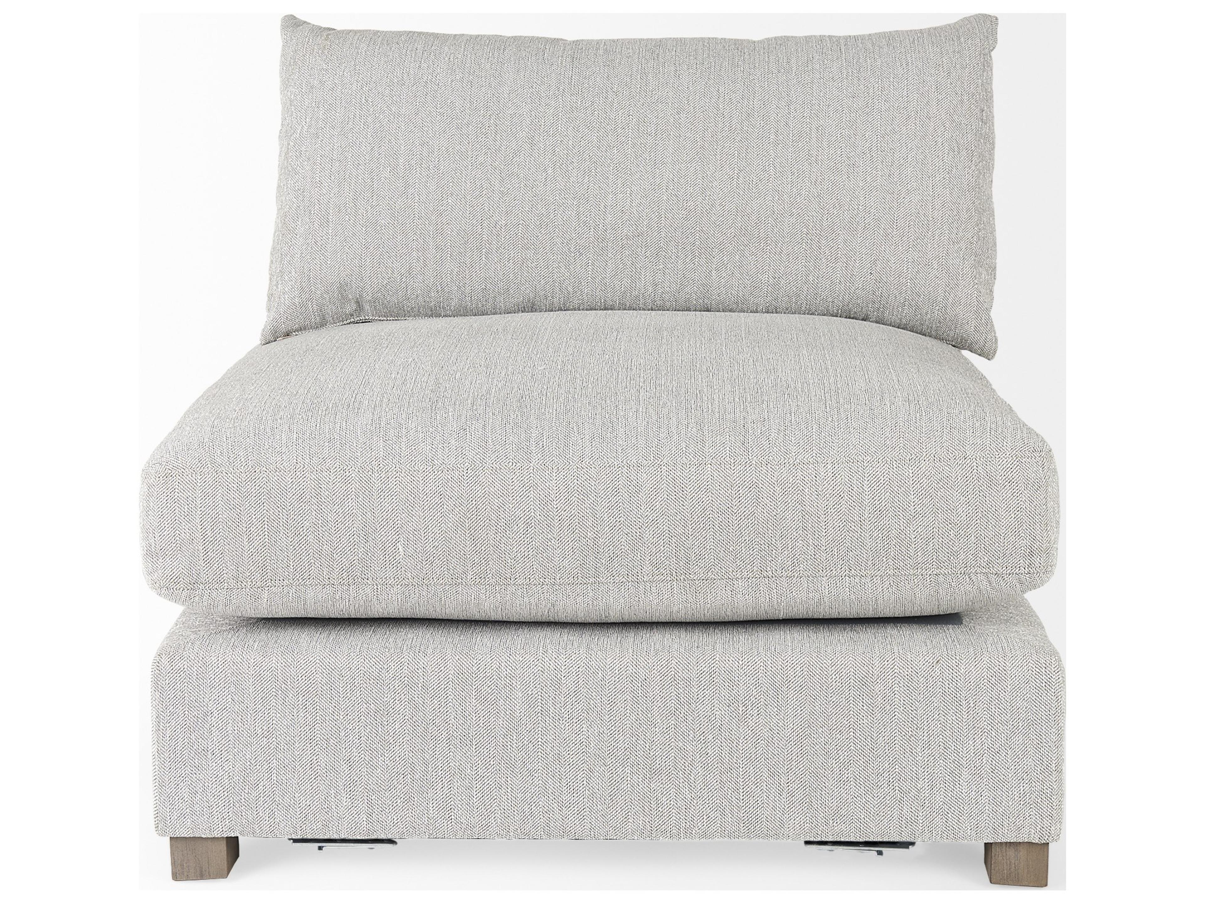 Mercana Valence 38.2L x 38.6W x 28.3H Light Gray Armless Sectional Piece