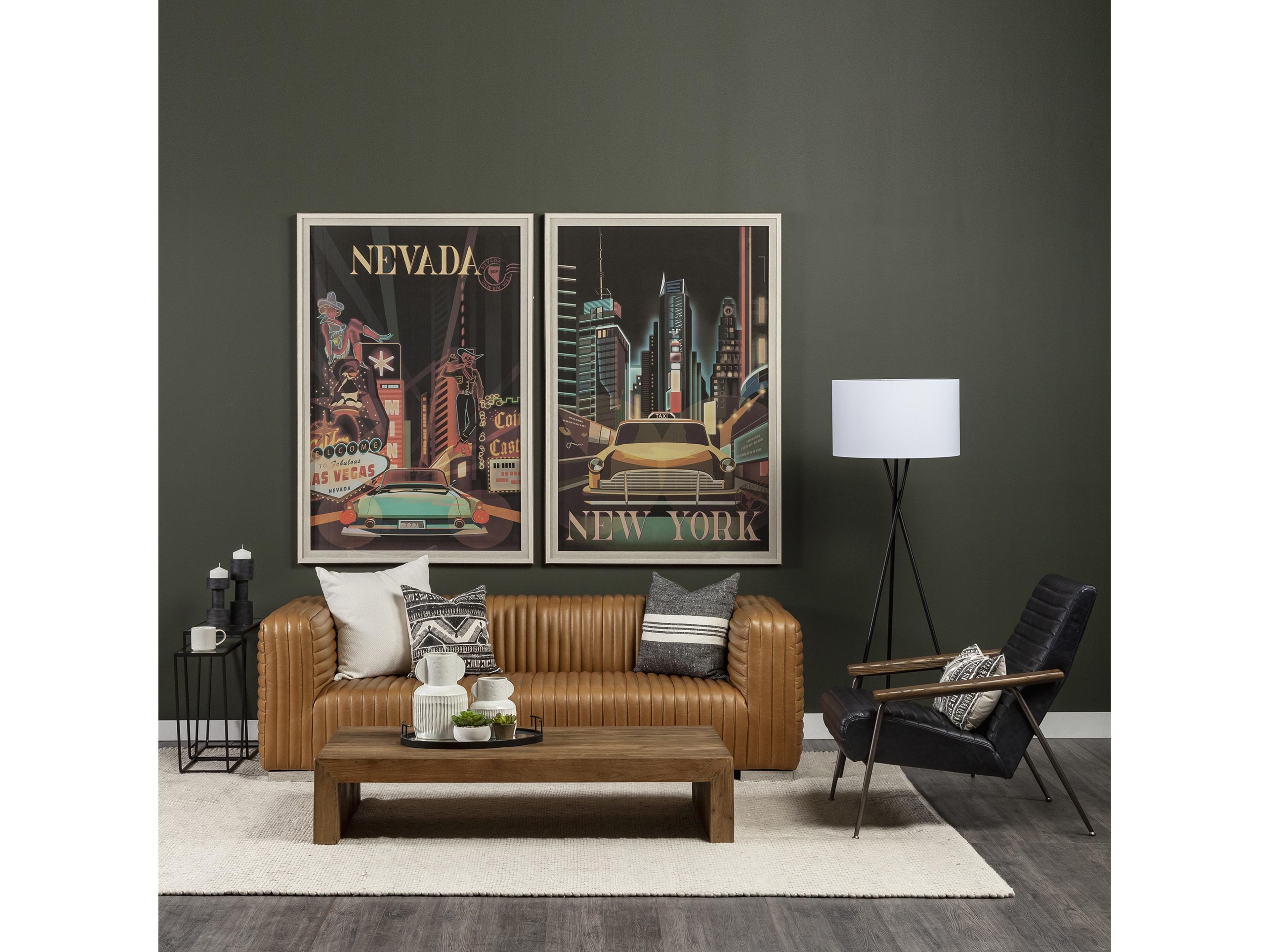 Mercana Grosjean Black Leather Wrap Metal Frame Accent Chair